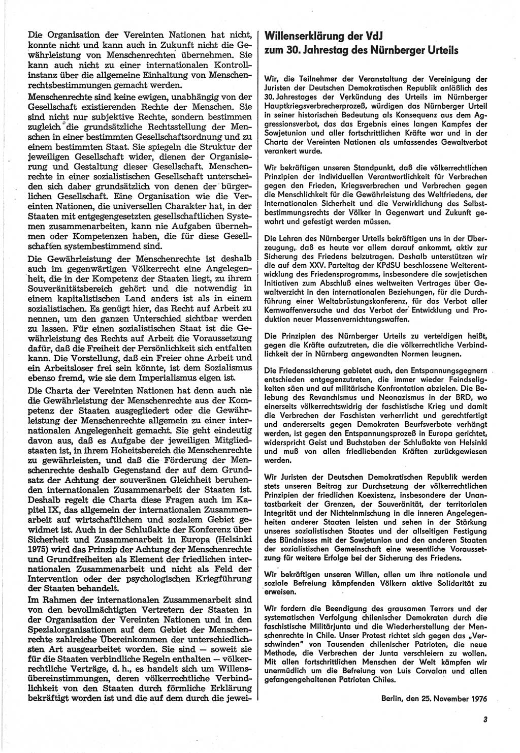 Neue Justiz (NJ), Zeitschrift für Recht und Rechtswissenschaft-Zeitschrift, sozialistisches Recht und Gesetzlichkeit, 31. Jahrgang 1977, Seite 3 (NJ DDR 1977, S. 3)