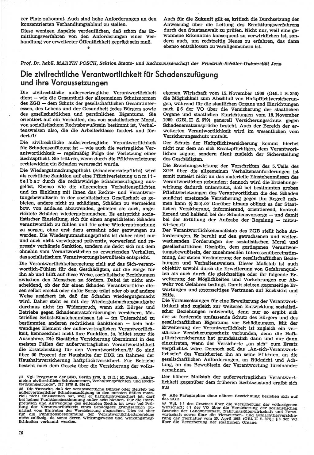 Neue Justiz (NJ), Zeitschrift für Recht und Rechtswissenschaft-Zeitschrift, sozialistisches Recht und Gesetzlichkeit, 31. Jahrgang 1977, Seite 10 (NJ DDR 1977, S. 10)