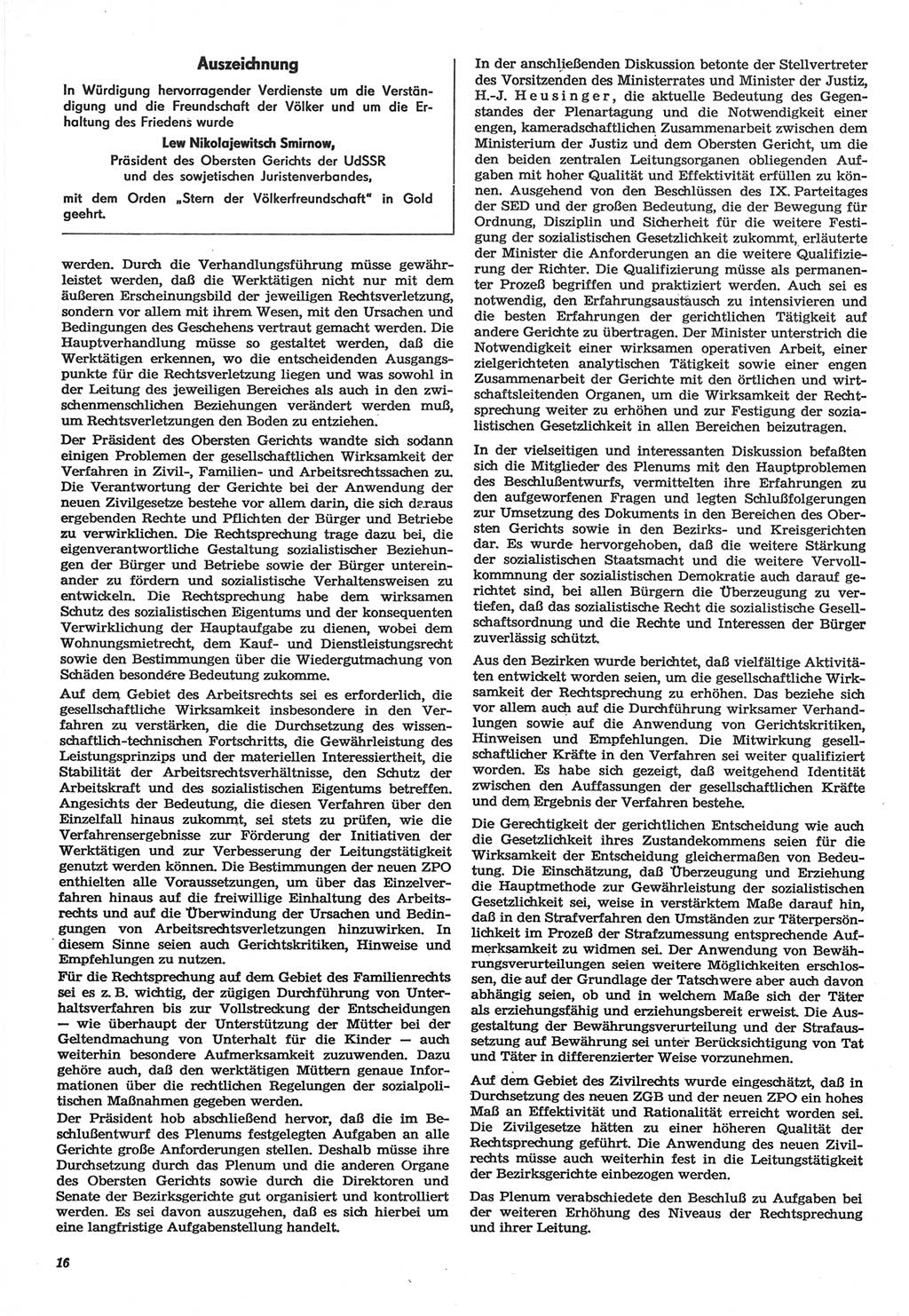 Neue Justiz (NJ), Zeitschrift für Recht und Rechtswissenschaft-Zeitschrift, sozialistisches Recht und Gesetzlichkeit, 31. Jahrgang 1977, Seite 16 (NJ DDR 1977, S. 16)