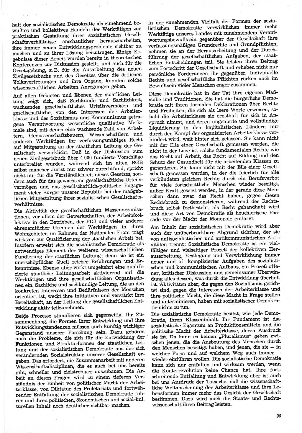 Neue Justiz (NJ), Zeitschrift für Recht und Rechtswissenschaft-Zeitschrift, sozialistisches Recht und Gesetzlichkeit, 31. Jahrgang 1977, Seite 35 (NJ DDR 1977, S. 35)