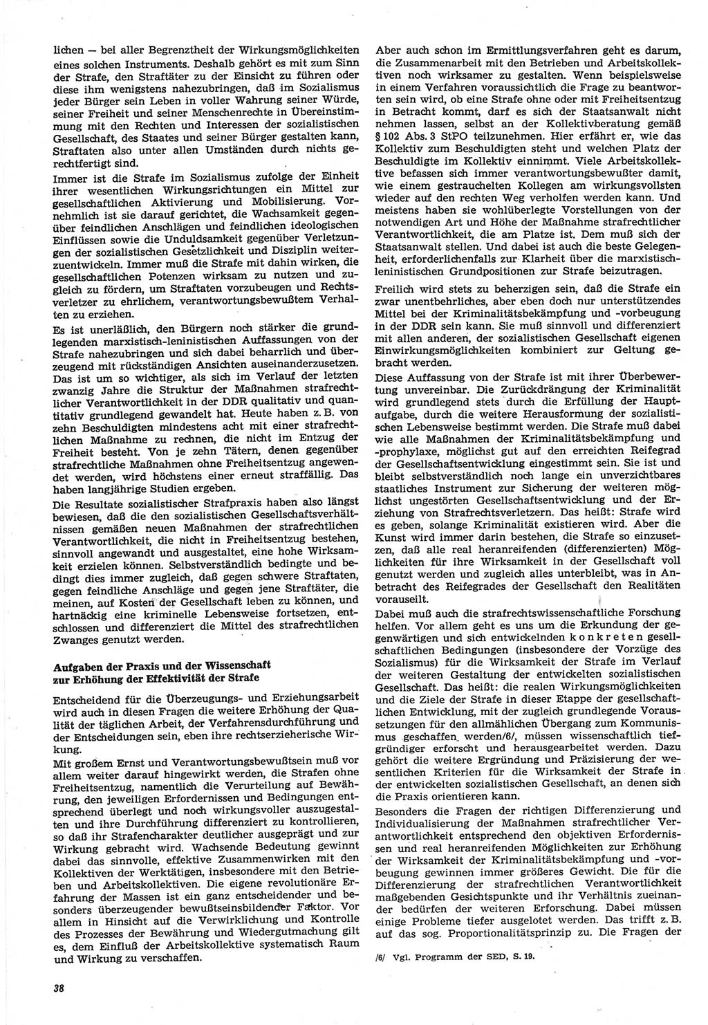 Neue Justiz (NJ), Zeitschrift für Recht und Rechtswissenschaft-Zeitschrift, sozialistisches Recht und Gesetzlichkeit, 31. Jahrgang 1977, Seite 38 (NJ DDR 1977, S. 38)