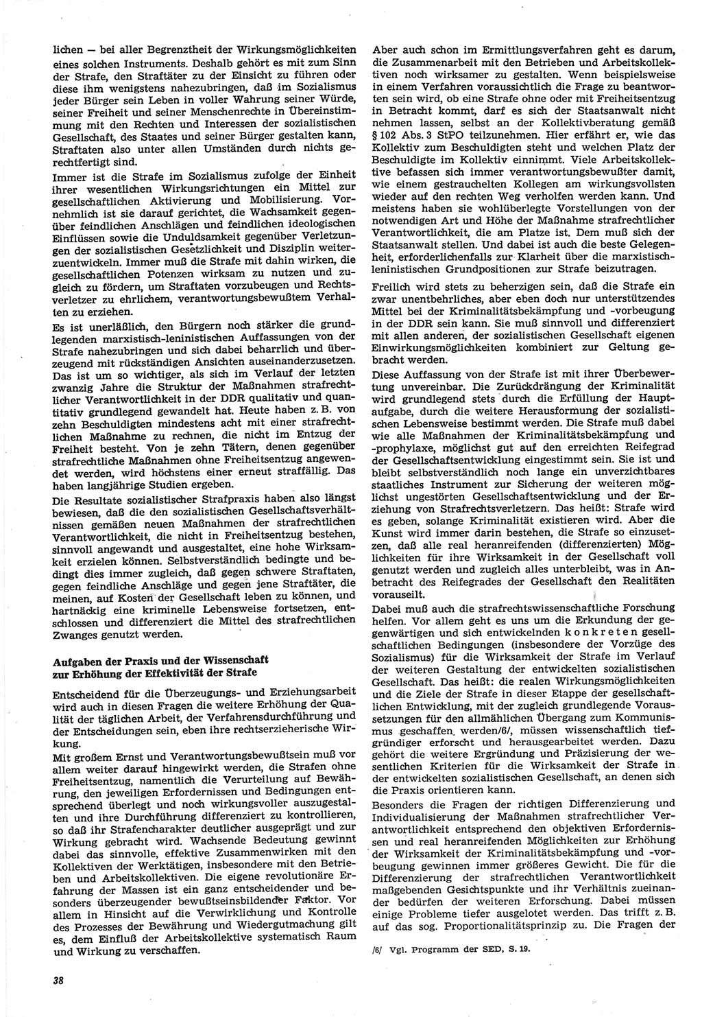 Neue Justiz (NJ), Zeitschrift für Recht und Rechtswissenschaft-Zeitschrift, sozialistisches Recht und Gesetzlichkeit, 31. Jahrgang 1977, Seite 38 (NJ DDR 1977, S. 38)