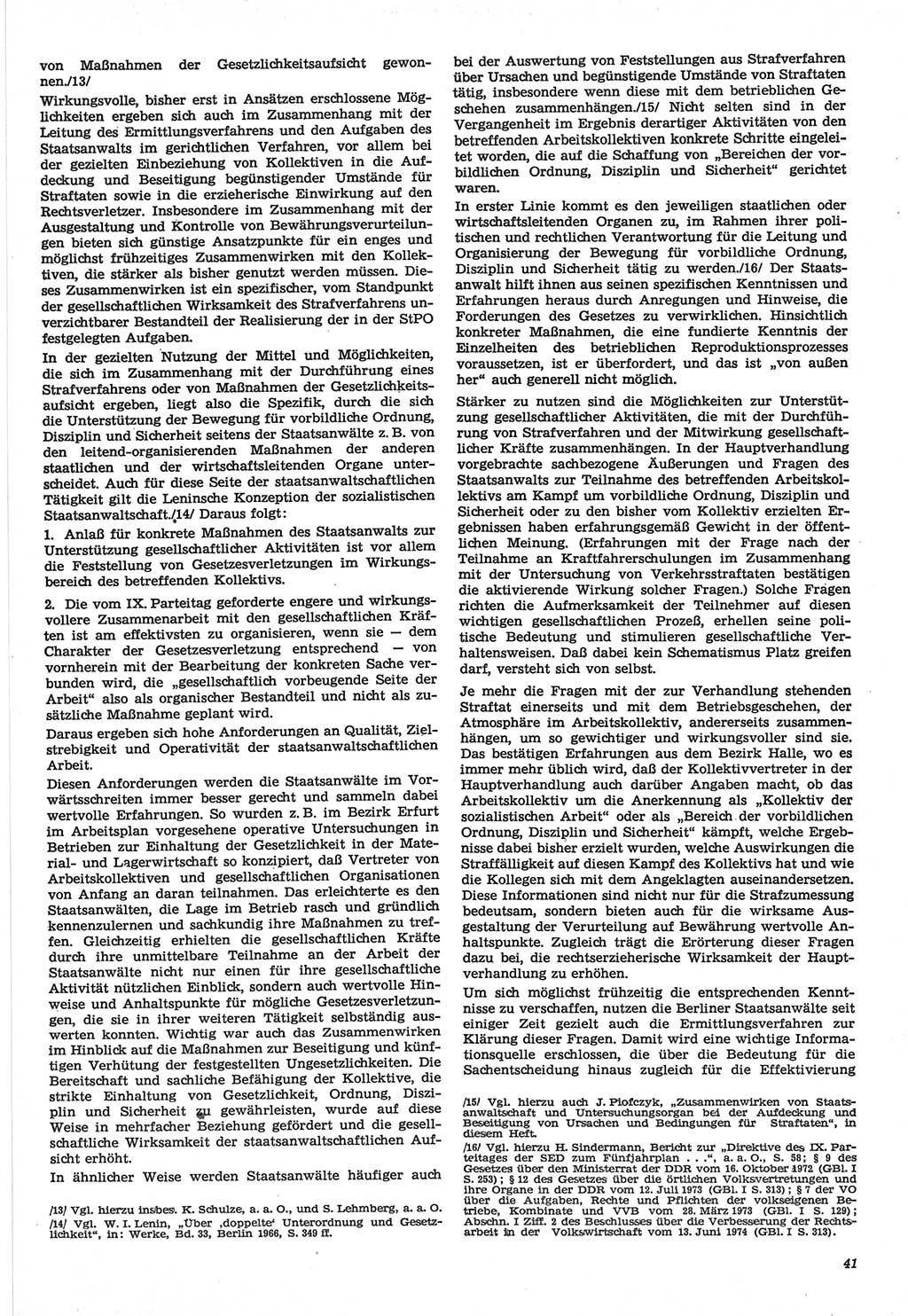 Neue Justiz (NJ), Zeitschrift für Recht und Rechtswissenschaft-Zeitschrift, sozialistisches Recht und Gesetzlichkeit, 31. Jahrgang 1977, Seite 41 (NJ DDR 1977, S. 41)