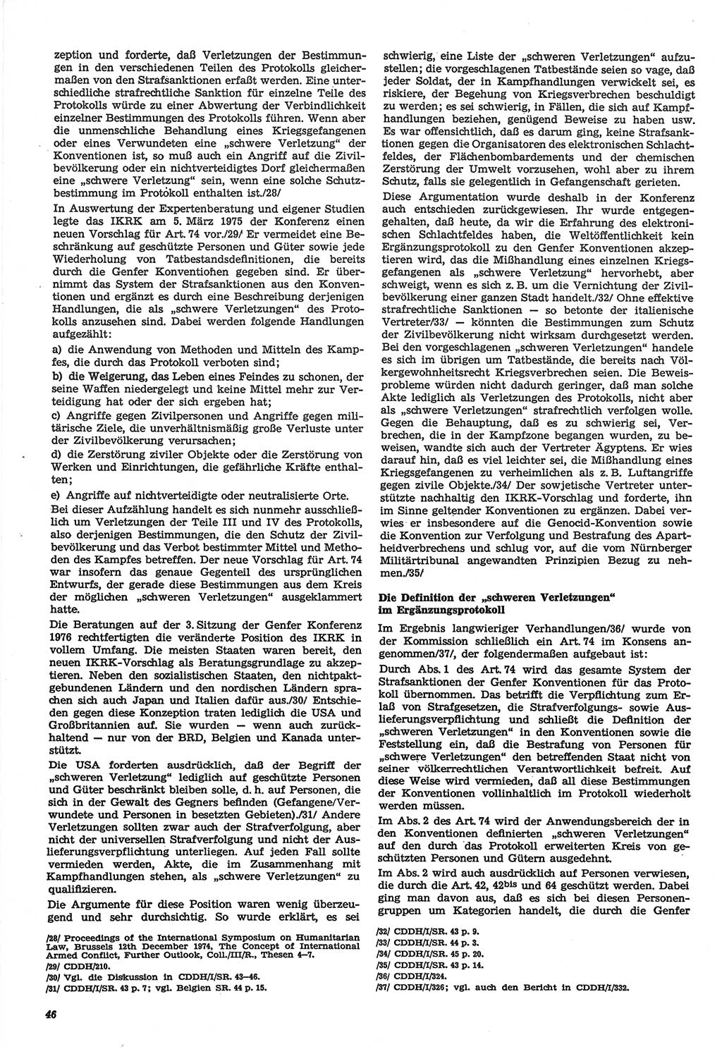 Neue Justiz (NJ), Zeitschrift für Recht und Rechtswissenschaft-Zeitschrift, sozialistisches Recht und Gesetzlichkeit, 31. Jahrgang 1977, Seite 46 (NJ DDR 1977, S. 46)