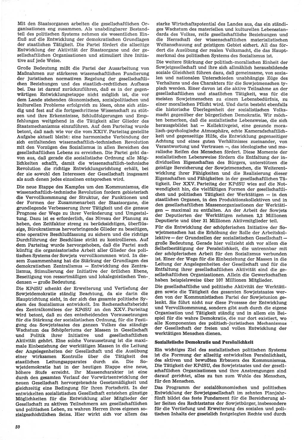 Neue Justiz (NJ), Zeitschrift für Recht und Rechtswissenschaft-Zeitschrift, sozialistisches Recht und Gesetzlichkeit, 31. Jahrgang 1977, Seite 50 (NJ DDR 1977, S. 50)