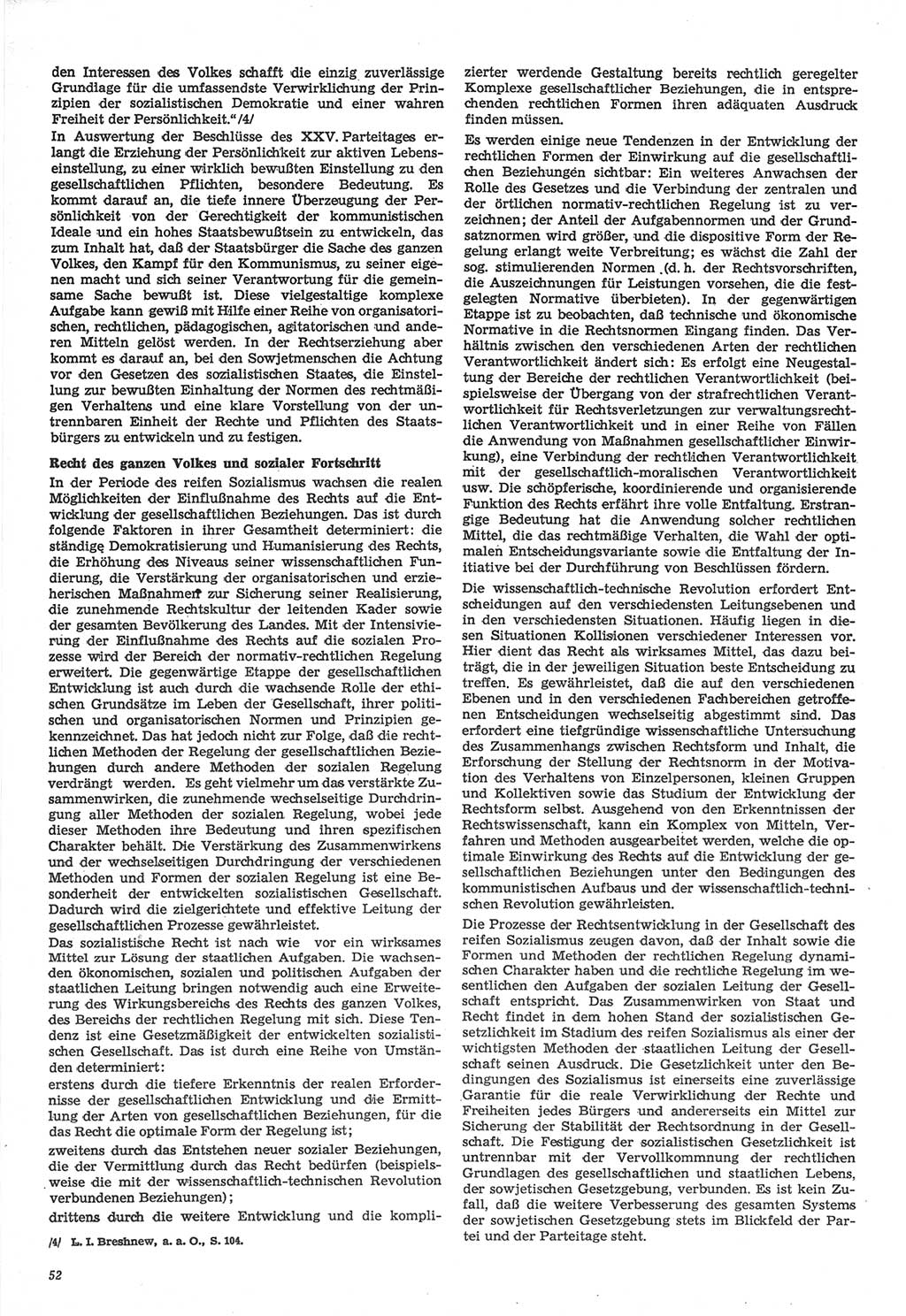 Neue Justiz (NJ), Zeitschrift für Recht und Rechtswissenschaft-Zeitschrift, sozialistisches Recht und Gesetzlichkeit, 31. Jahrgang 1977, Seite 52 (NJ DDR 1977, S. 52)