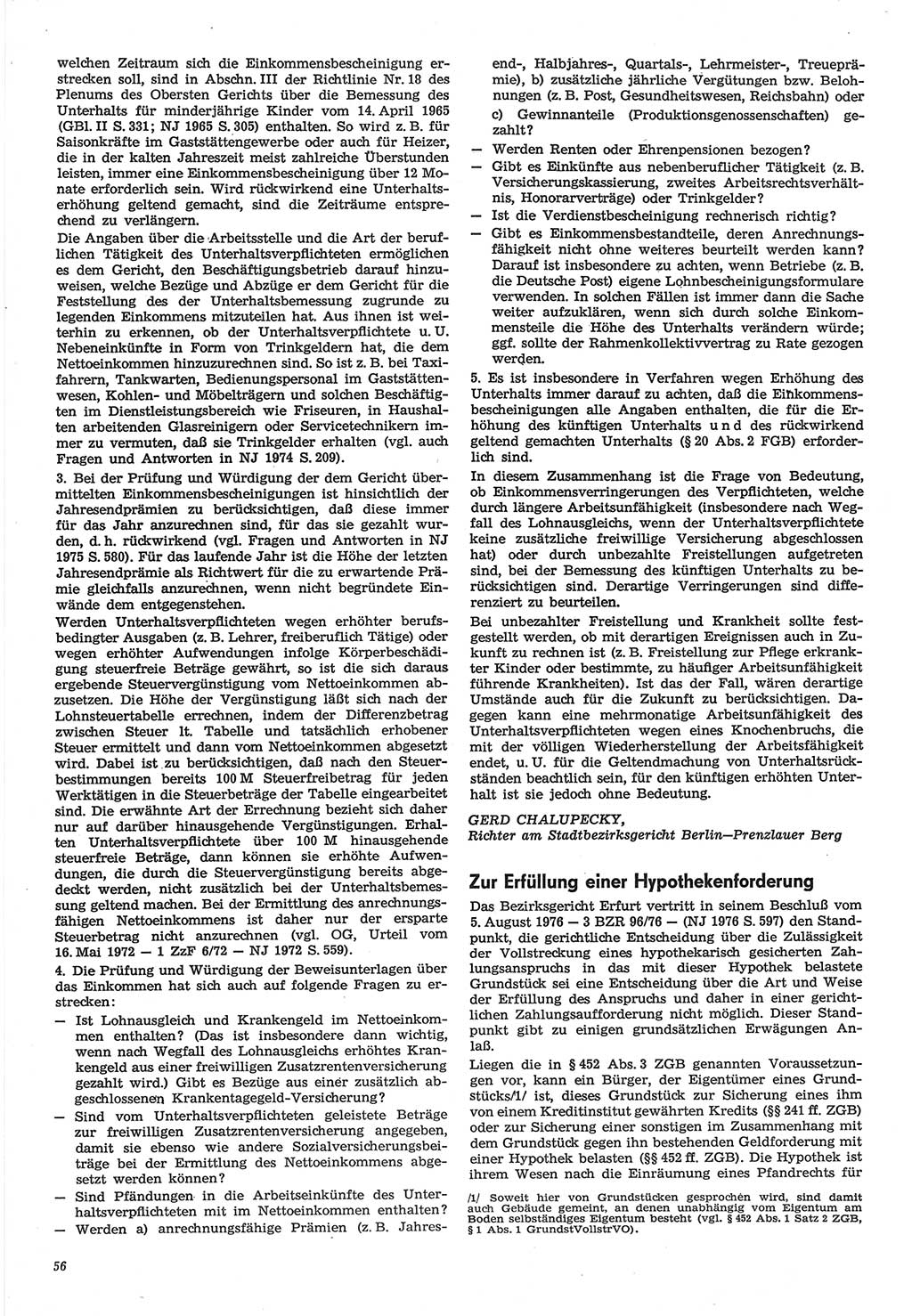 Neue Justiz (NJ), Zeitschrift für Recht und Rechtswissenschaft-Zeitschrift, sozialistisches Recht und Gesetzlichkeit, 31. Jahrgang 1977, Seite 56 (NJ DDR 1977, S. 56)
