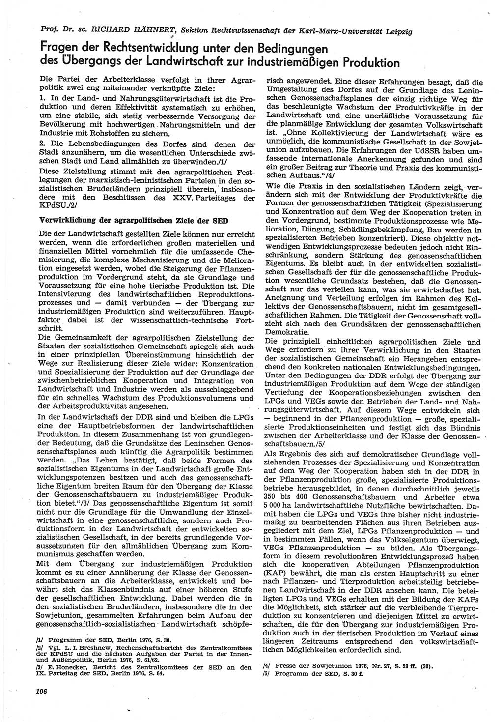 Neue Justiz (NJ), Zeitschrift für Recht und Rechtswissenschaft-Zeitschrift, sozialistisches Recht und Gesetzlichkeit, 31. Jahrgang 1977, Seite 106 (NJ DDR 1977, S. 106)