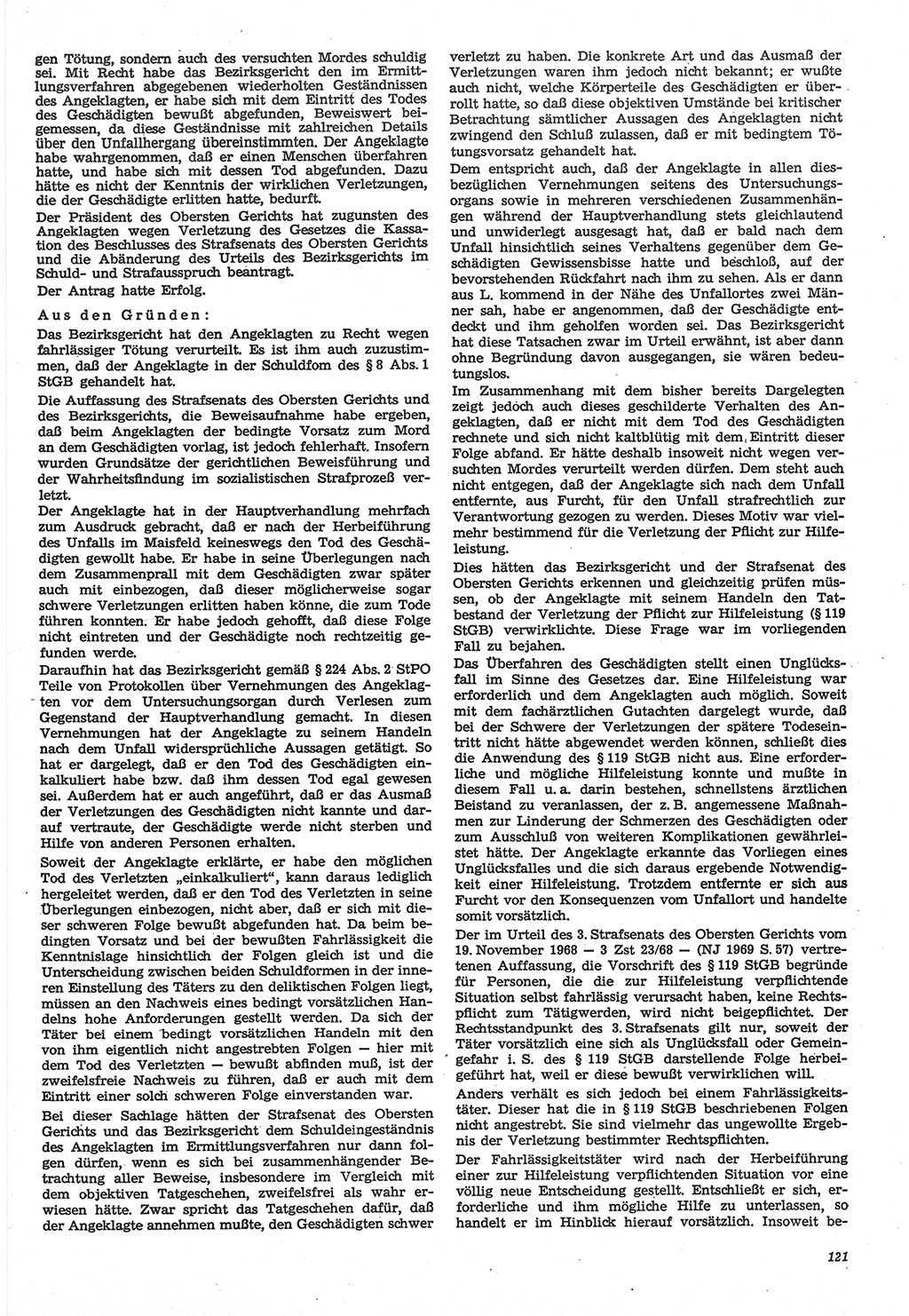 Neue Justiz (NJ), Zeitschrift für Recht und Rechtswissenschaft-Zeitschrift, sozialistisches Recht und Gesetzlichkeit, 31. Jahrgang 1977, Seite 121 (NJ DDR 1977, S. 121)