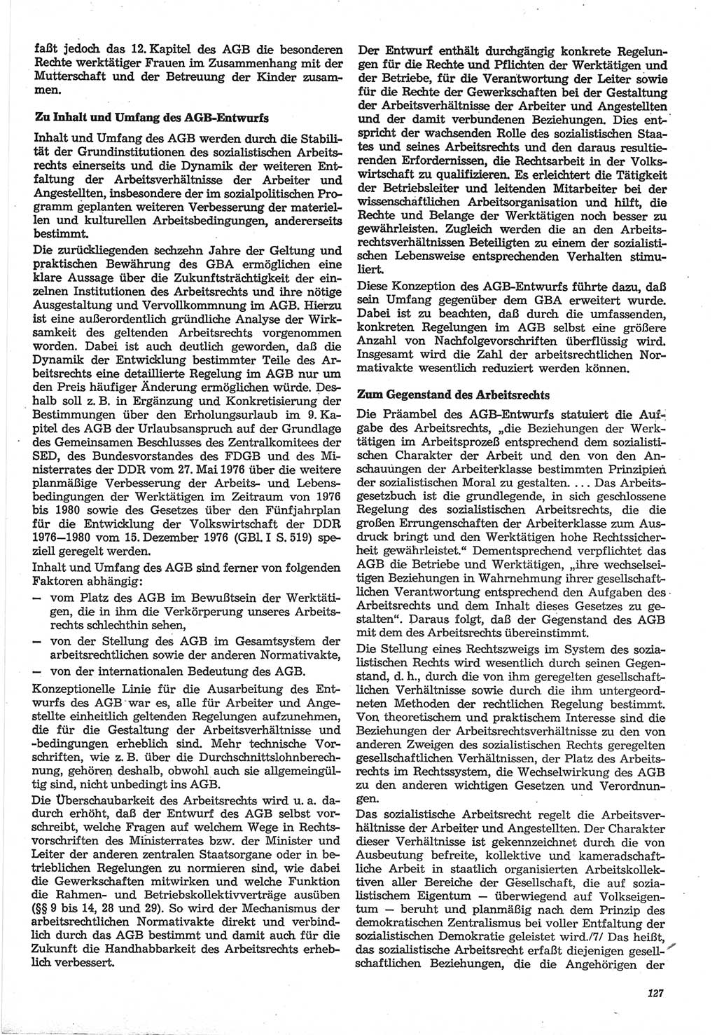 Neue Justiz (NJ), Zeitschrift für Recht und Rechtswissenschaft-Zeitschrift, sozialistisches Recht und Gesetzlichkeit, 31. Jahrgang 1977, Seite 127 (NJ DDR 1977, S. 127)
