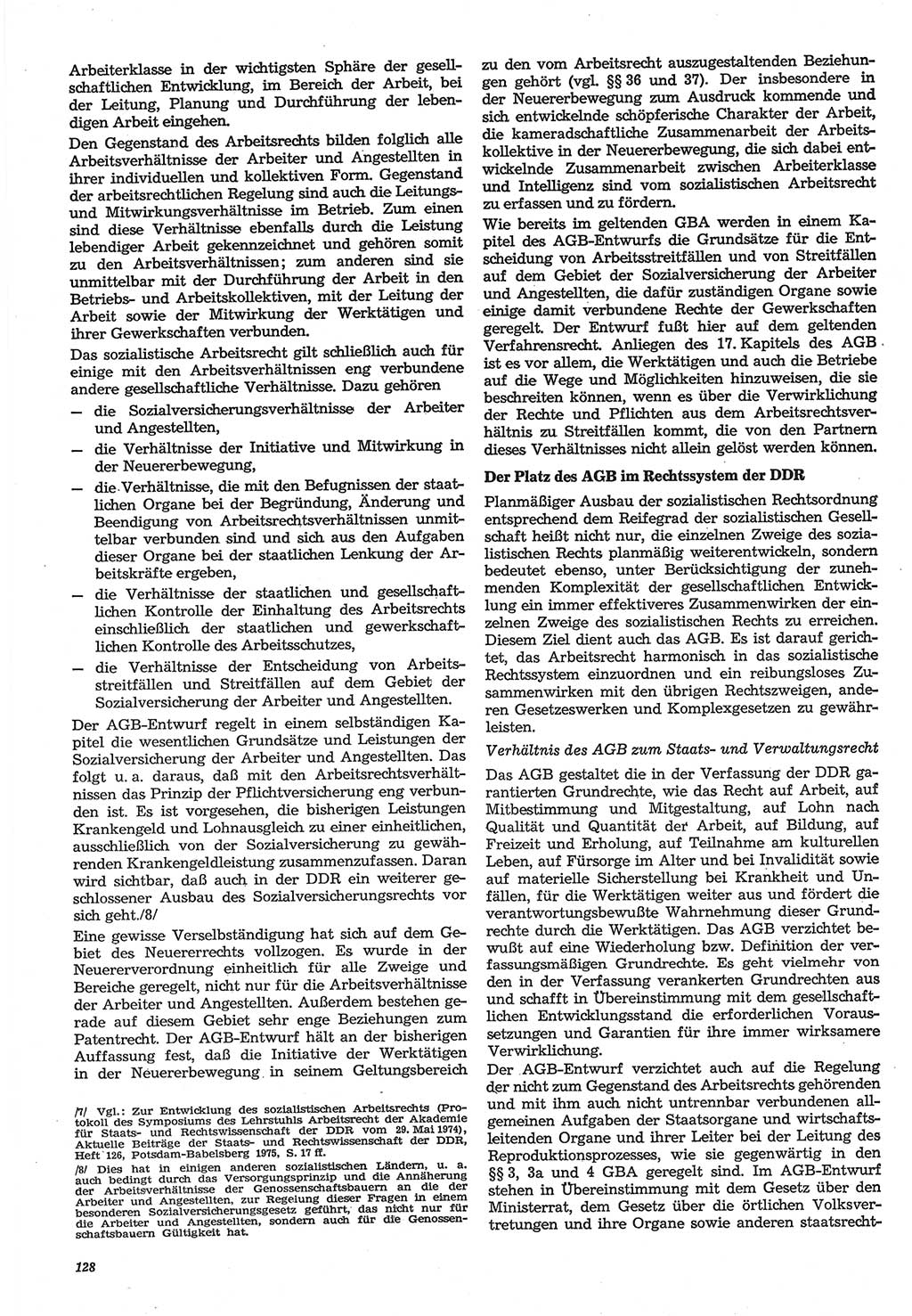 Neue Justiz (NJ), Zeitschrift für Recht und Rechtswissenschaft-Zeitschrift, sozialistisches Recht und Gesetzlichkeit, 31. Jahrgang 1977, Seite 128 (NJ DDR 1977, S. 128)