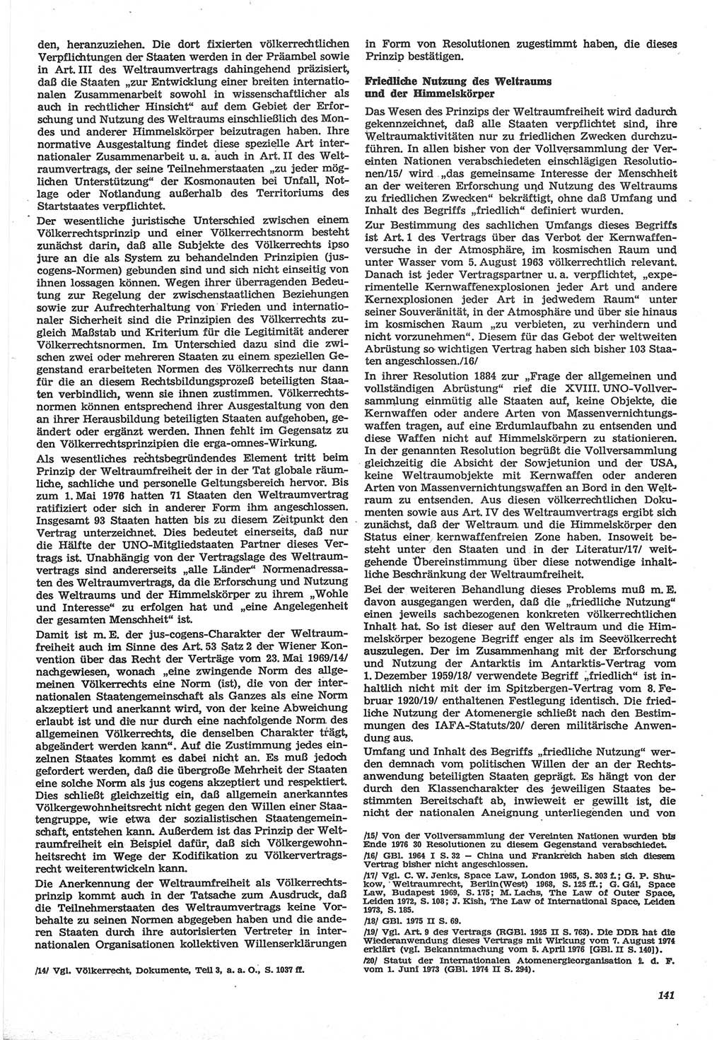 Neue Justiz (NJ), Zeitschrift für Recht und Rechtswissenschaft-Zeitschrift, sozialistisches Recht und Gesetzlichkeit, 31. Jahrgang 1977, Seite 141 (NJ DDR 1977, S. 141)