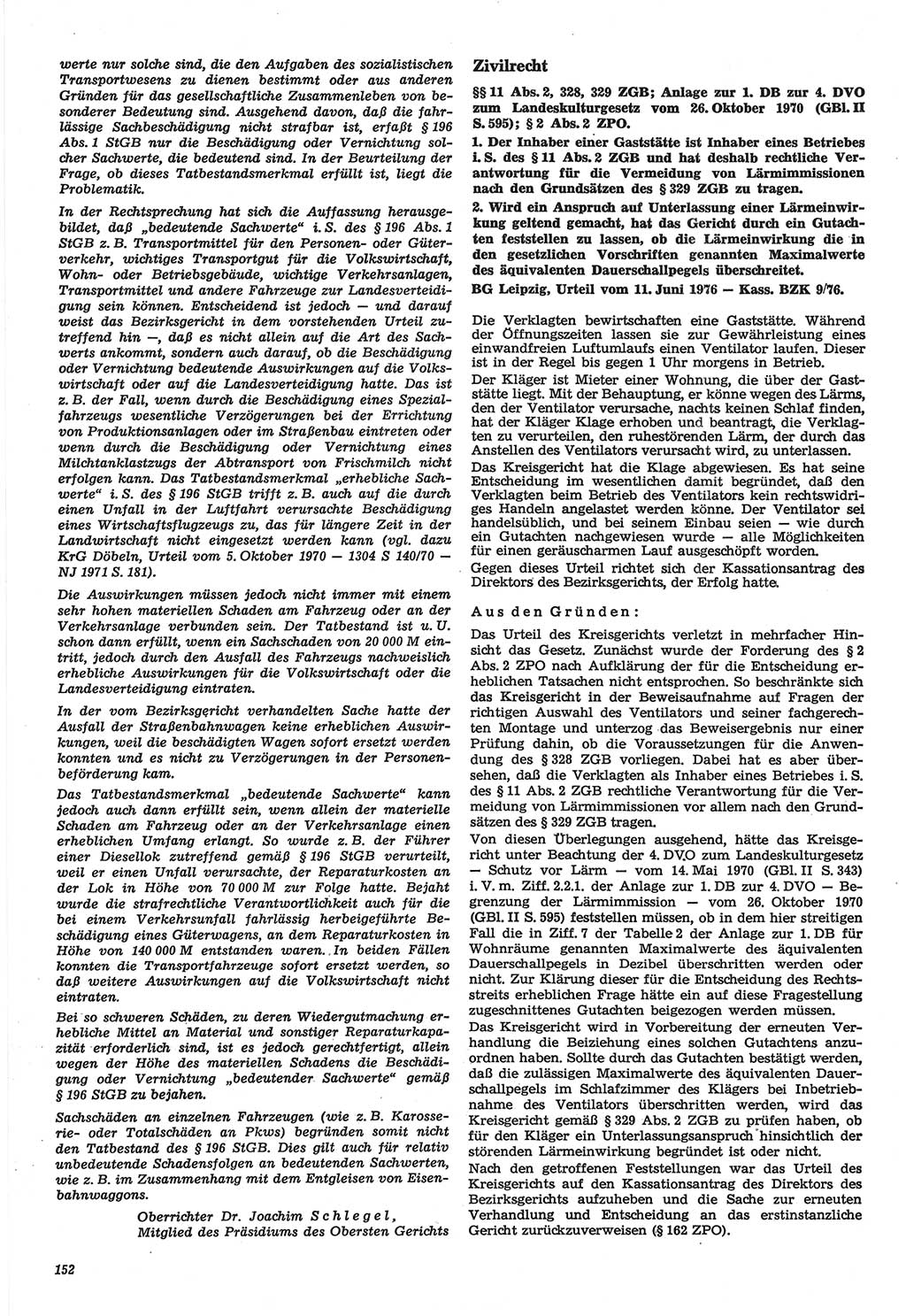 Neue Justiz (NJ), Zeitschrift für Recht und Rechtswissenschaft-Zeitschrift, sozialistisches Recht und Gesetzlichkeit, 31. Jahrgang 1977, Seite 152 (NJ DDR 1977, S. 152)