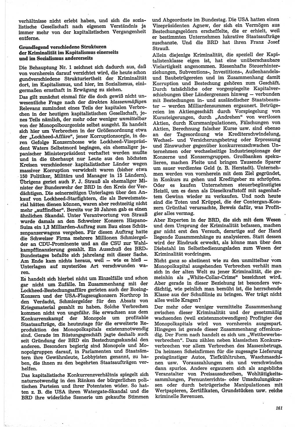 Neue Justiz (NJ), Zeitschrift für Recht und Rechtswissenschaft-Zeitschrift, sozialistisches Recht und Gesetzlichkeit, 31. Jahrgang 1977, Seite 161 (NJ DDR 1977, S. 161)