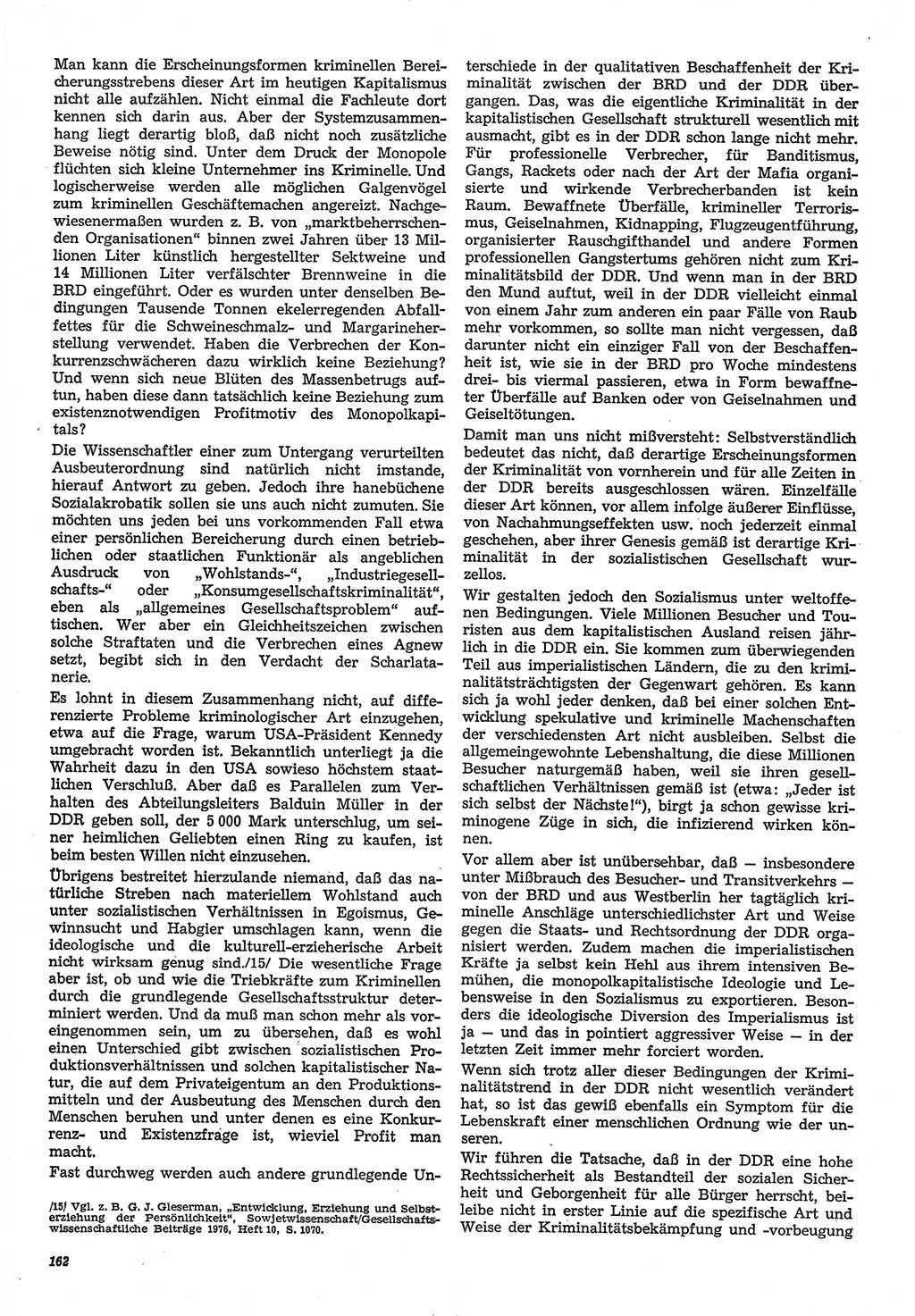 Neue Justiz (NJ), Zeitschrift für Recht und Rechtswissenschaft-Zeitschrift, sozialistisches Recht und Gesetzlichkeit, 31. Jahrgang 1977, Seite 162 (NJ DDR 1977, S. 162)