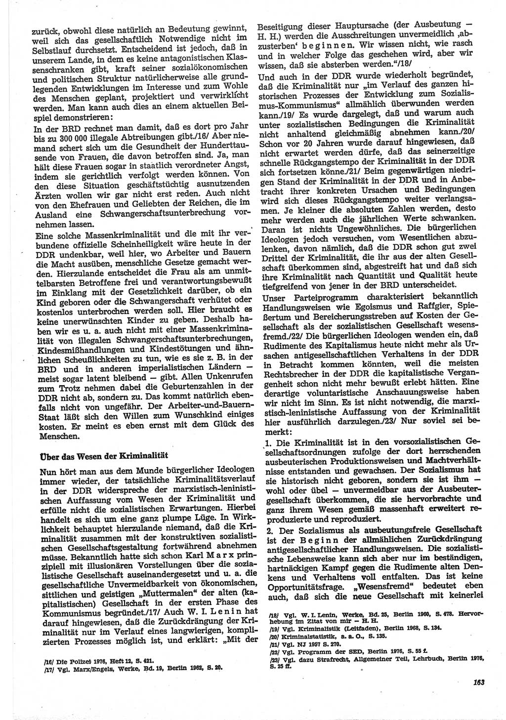 Neue Justiz (NJ), Zeitschrift für Recht und Rechtswissenschaft-Zeitschrift, sozialistisches Recht und Gesetzlichkeit, 31. Jahrgang 1977, Seite 163 (NJ DDR 1977, S. 163)