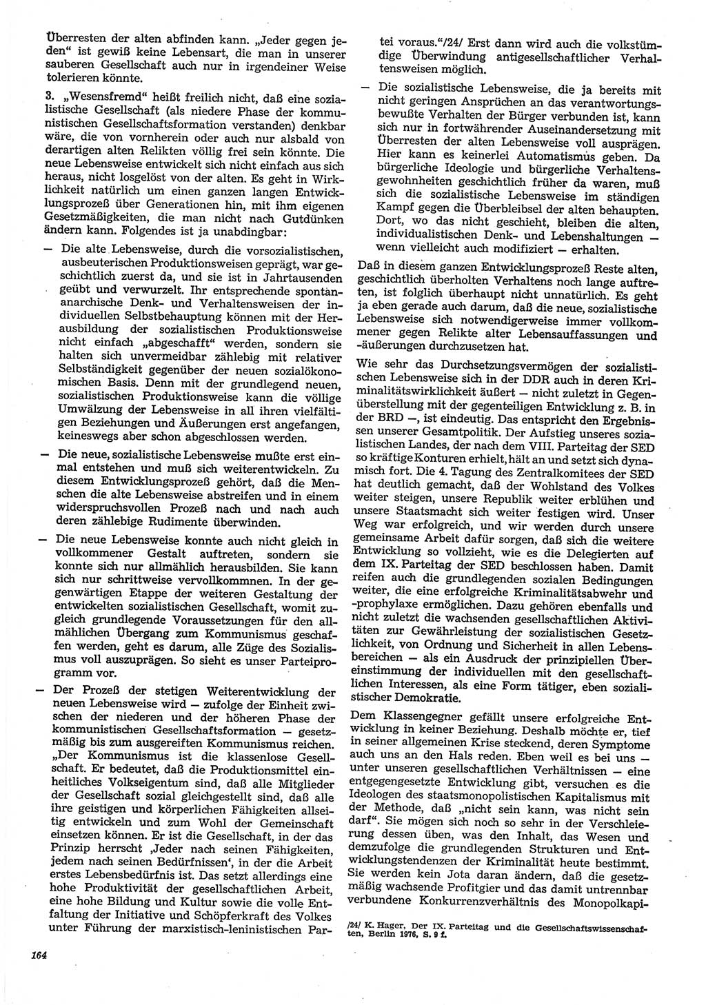 Neue Justiz (NJ), Zeitschrift für Recht und Rechtswissenschaft-Zeitschrift, sozialistisches Recht und Gesetzlichkeit, 31. Jahrgang 1977, Seite 164 (NJ DDR 1977, S. 164)