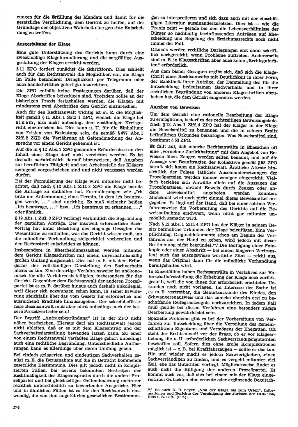 Neue Justiz (NJ), Zeitschrift für Recht und Rechtswissenschaft-Zeitschrift, sozialistisches Recht und Gesetzlichkeit, 31. Jahrgang 1977, Seite 174 (NJ DDR 1977, S. 174)