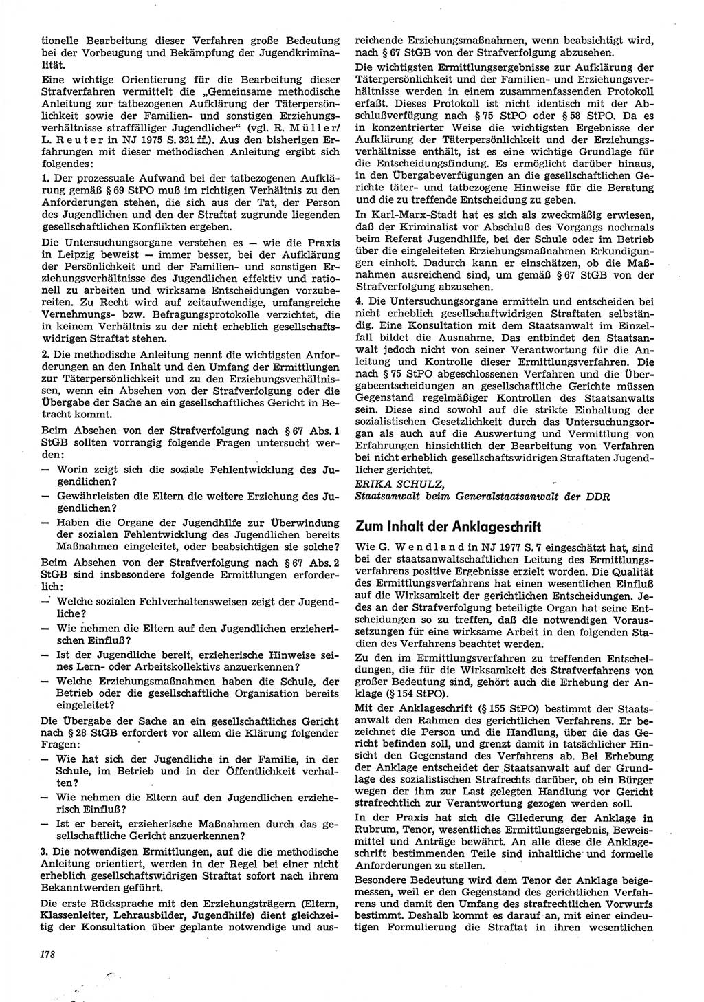 Neue Justiz (NJ), Zeitschrift für Recht und Rechtswissenschaft-Zeitschrift, sozialistisches Recht und Gesetzlichkeit, 31. Jahrgang 1977, Seite 178 (NJ DDR 1977, S. 178)