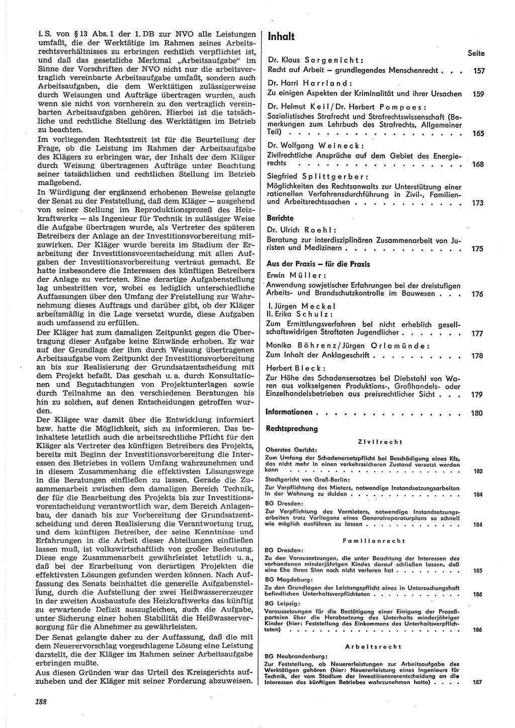 Neue Justiz (NJ), Zeitschrift für Recht und Rechtswissenschaft-Zeitschrift, sozialistisches Recht und Gesetzlichkeit, 31. Jahrgang 1977, Seite 188 (NJ DDR 1977, S. 188)