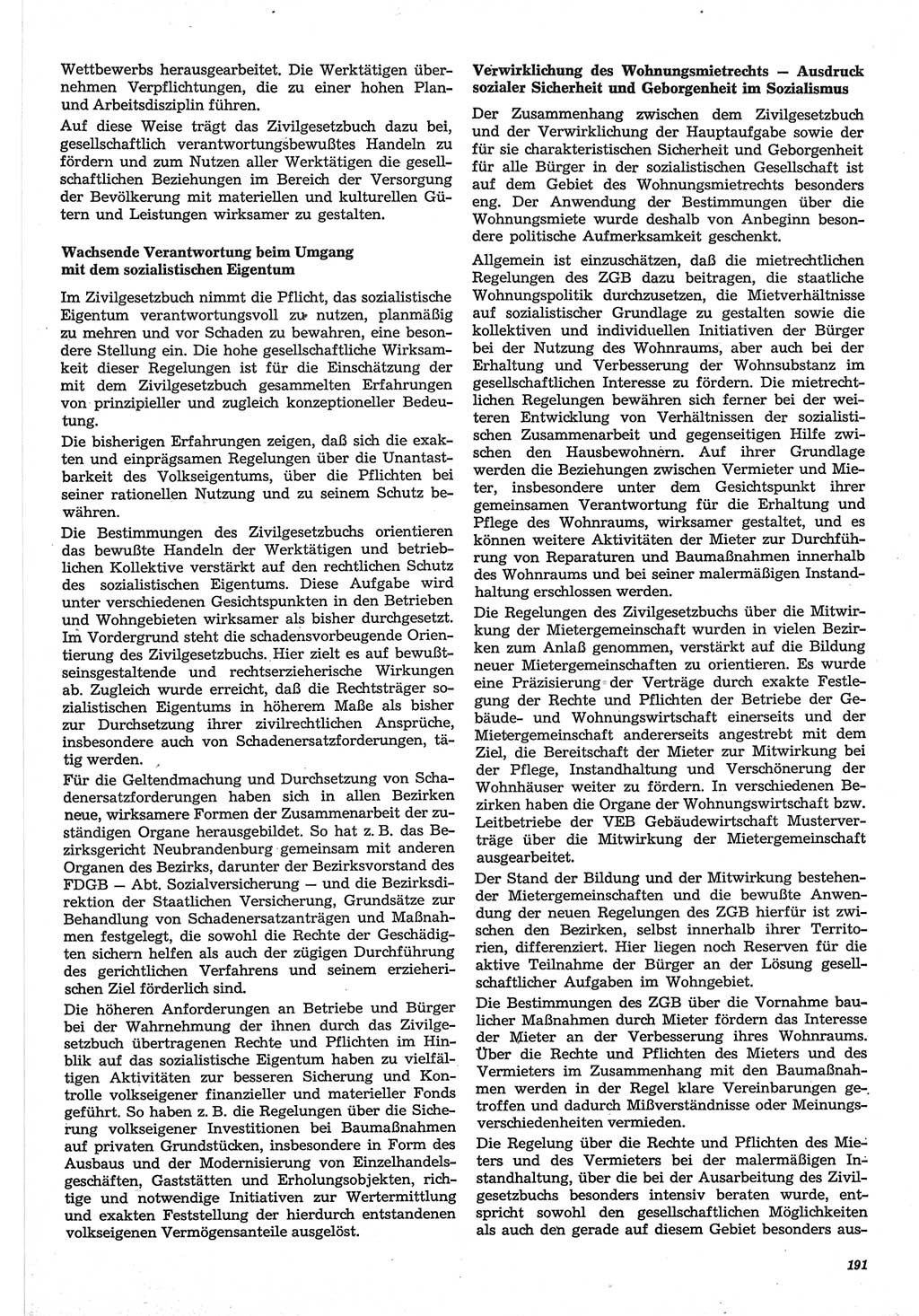 Neue Justiz (NJ), Zeitschrift für Recht und Rechtswissenschaft-Zeitschrift, sozialistisches Recht und Gesetzlichkeit, 31. Jahrgang 1977, Seite 191 (NJ DDR 1977, S. 191)