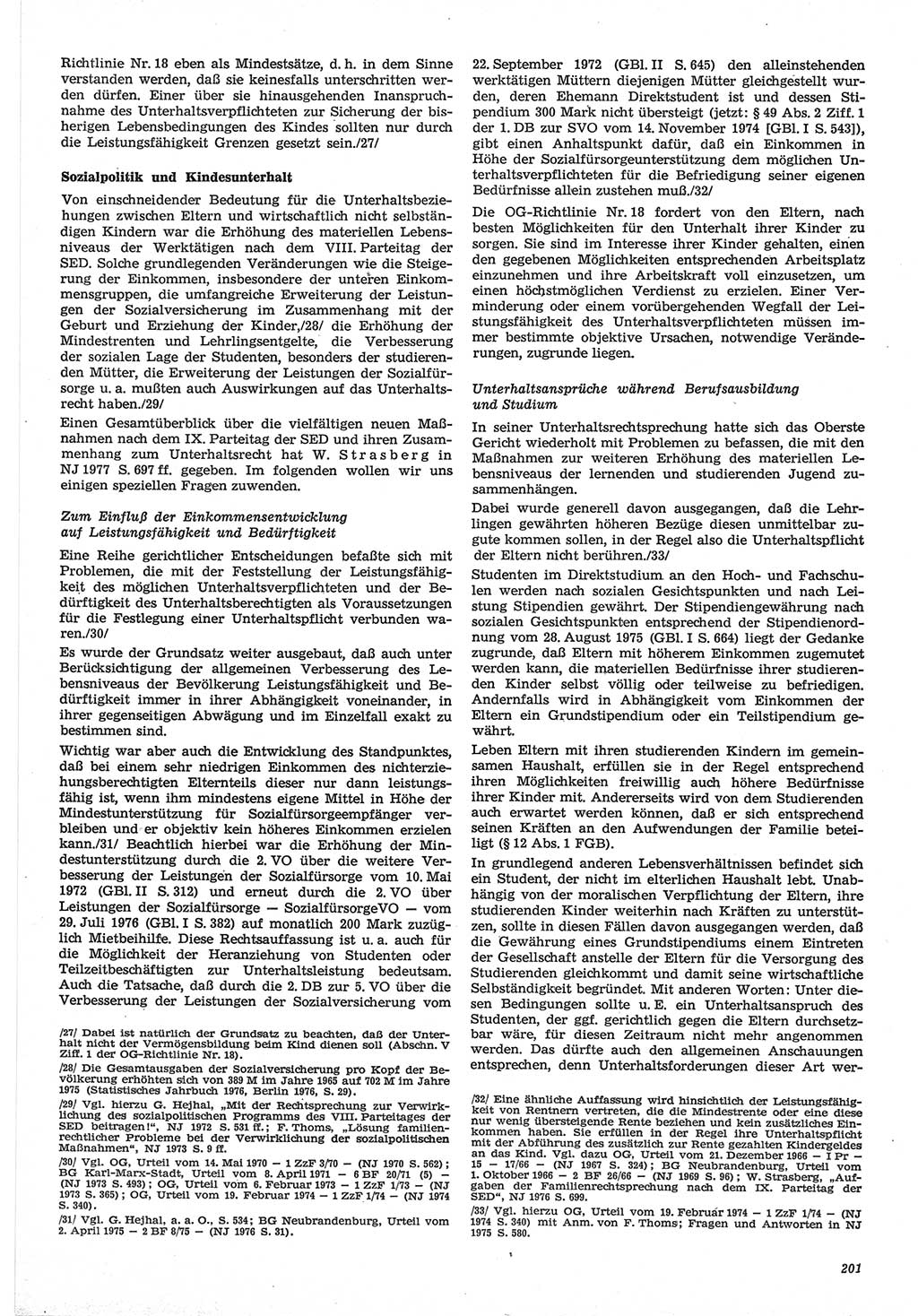 Neue Justiz (NJ), Zeitschrift für Recht und Rechtswissenschaft-Zeitschrift, sozialistisches Recht und Gesetzlichkeit, 31. Jahrgang 1977, Seite 201 (NJ DDR 1977, S. 201)