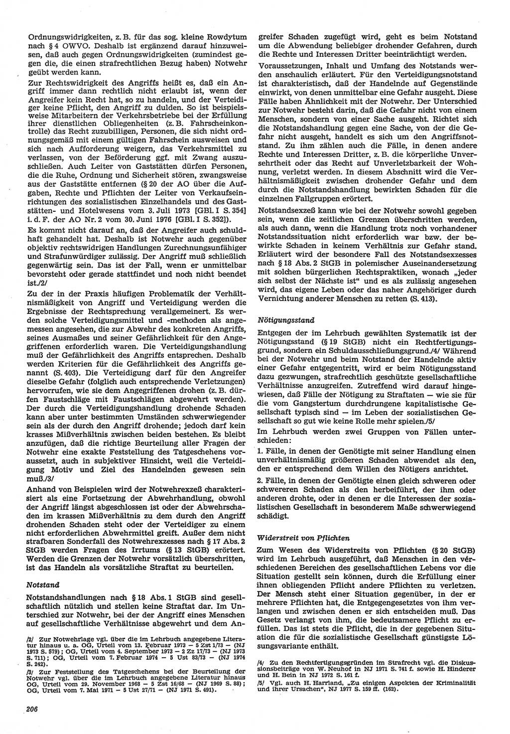 Neue Justiz (NJ), Zeitschrift für Recht und Rechtswissenschaft-Zeitschrift, sozialistisches Recht und Gesetzlichkeit, 31. Jahrgang 1977, Seite 206 (NJ DDR 1977, S. 206)
