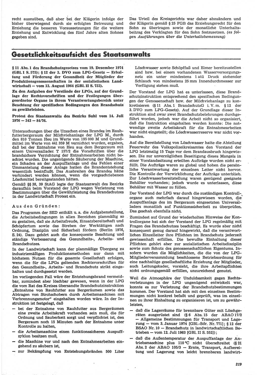 Neue Justiz (NJ), Zeitschrift für Recht und Rechtswissenschaft-Zeitschrift, sozialistisches Recht und Gesetzlichkeit, 31. Jahrgang 1977, Seite 219 (NJ DDR 1977, S. 219)