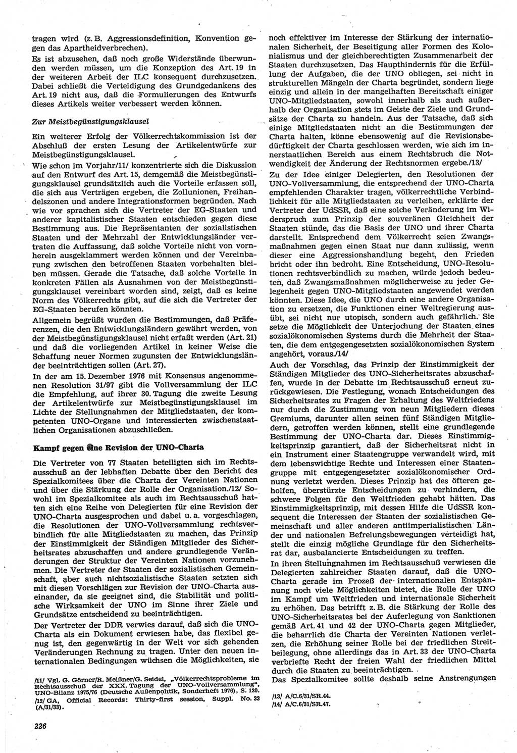 Neue Justiz (NJ), Zeitschrift für Recht und Rechtswissenschaft-Zeitschrift, sozialistisches Recht und Gesetzlichkeit, 31. Jahrgang 1977, Seite 226 (NJ DDR 1977, S. 226)