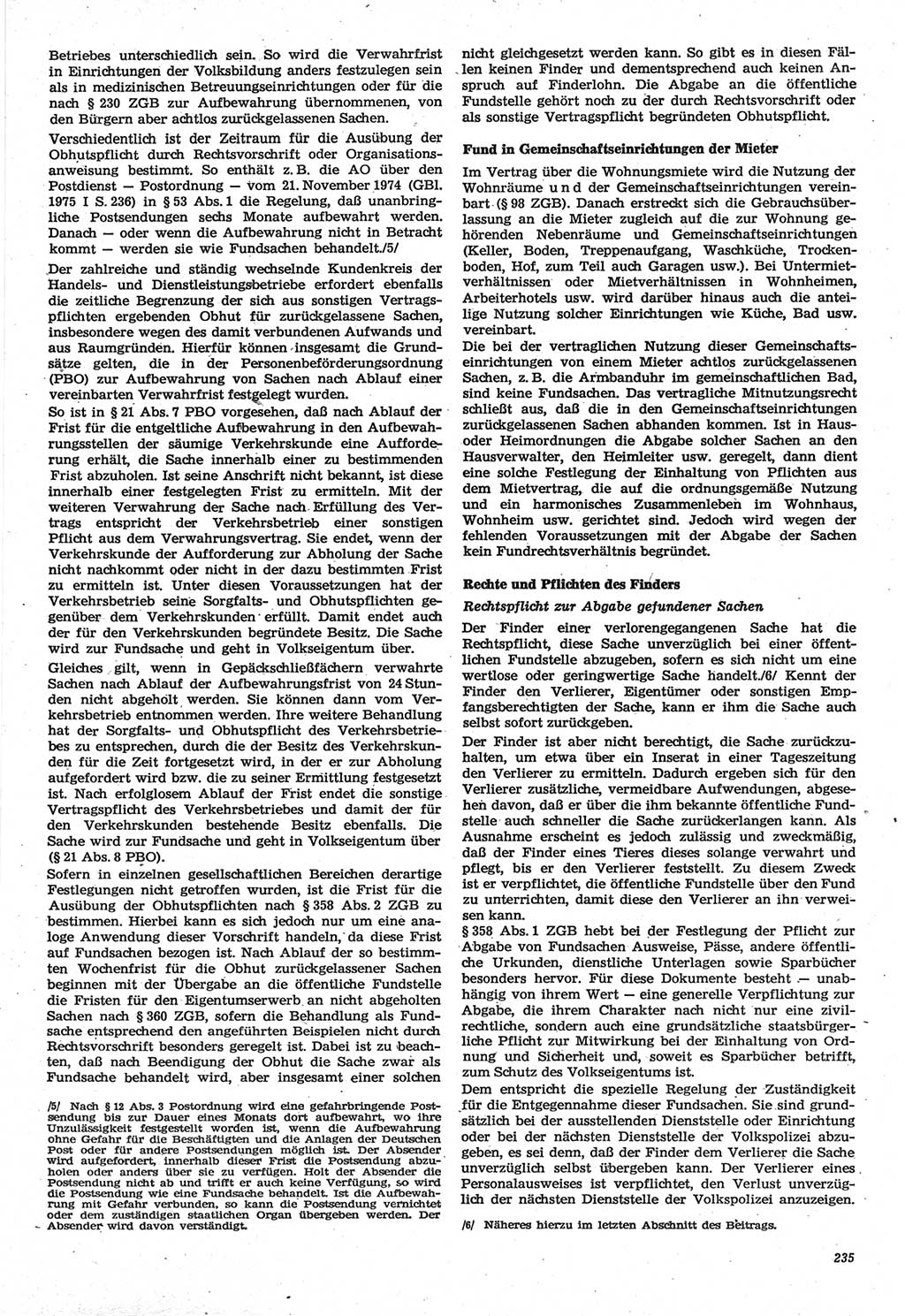 Neue Justiz (NJ), Zeitschrift für Recht und Rechtswissenschaft-Zeitschrift, sozialistisches Recht und Gesetzlichkeit, 31. Jahrgang 1977, Seite 235 (NJ DDR 1977, S. 235)
