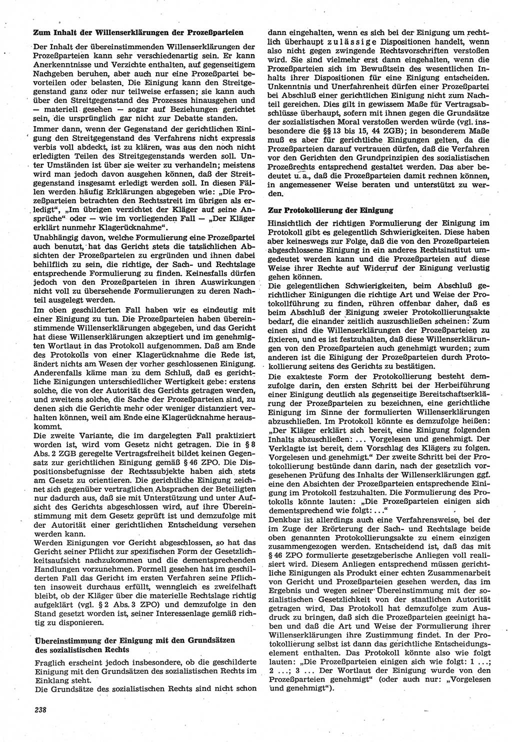 Neue Justiz (NJ), Zeitschrift für Recht und Rechtswissenschaft-Zeitschrift, sozialistisches Recht und Gesetzlichkeit, 31. Jahrgang 1977, Seite 238 (NJ DDR 1977, S. 238)