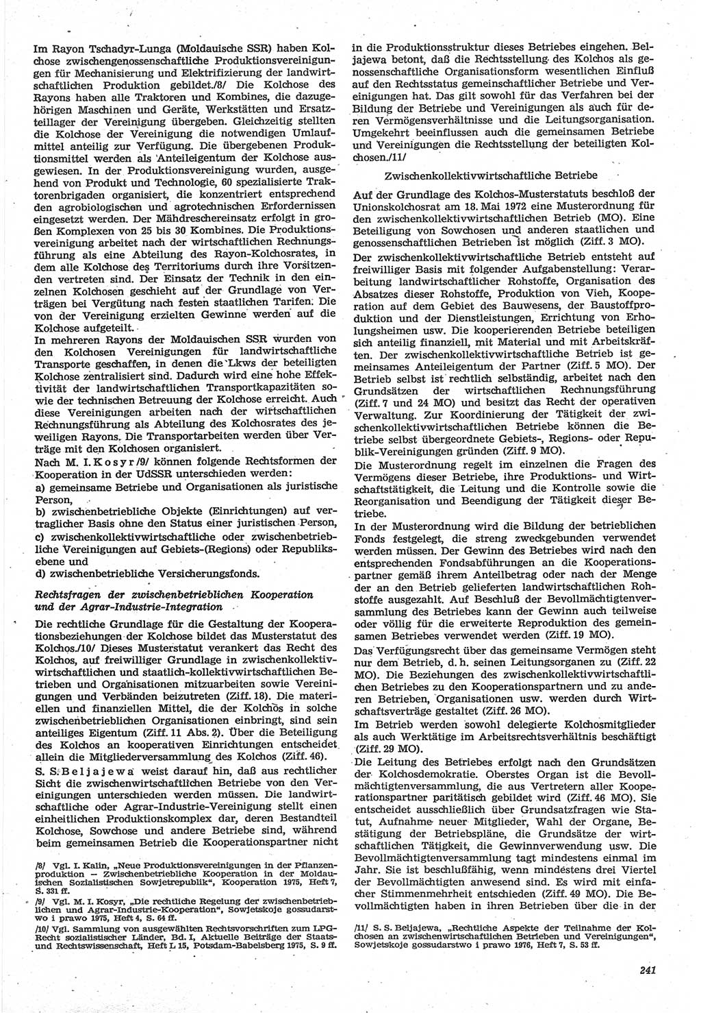 Neue Justiz (NJ), Zeitschrift für Recht und Rechtswissenschaft-Zeitschrift, sozialistisches Recht und Gesetzlichkeit, 31. Jahrgang 1977, Seite 241 (NJ DDR 1977, S. 241)