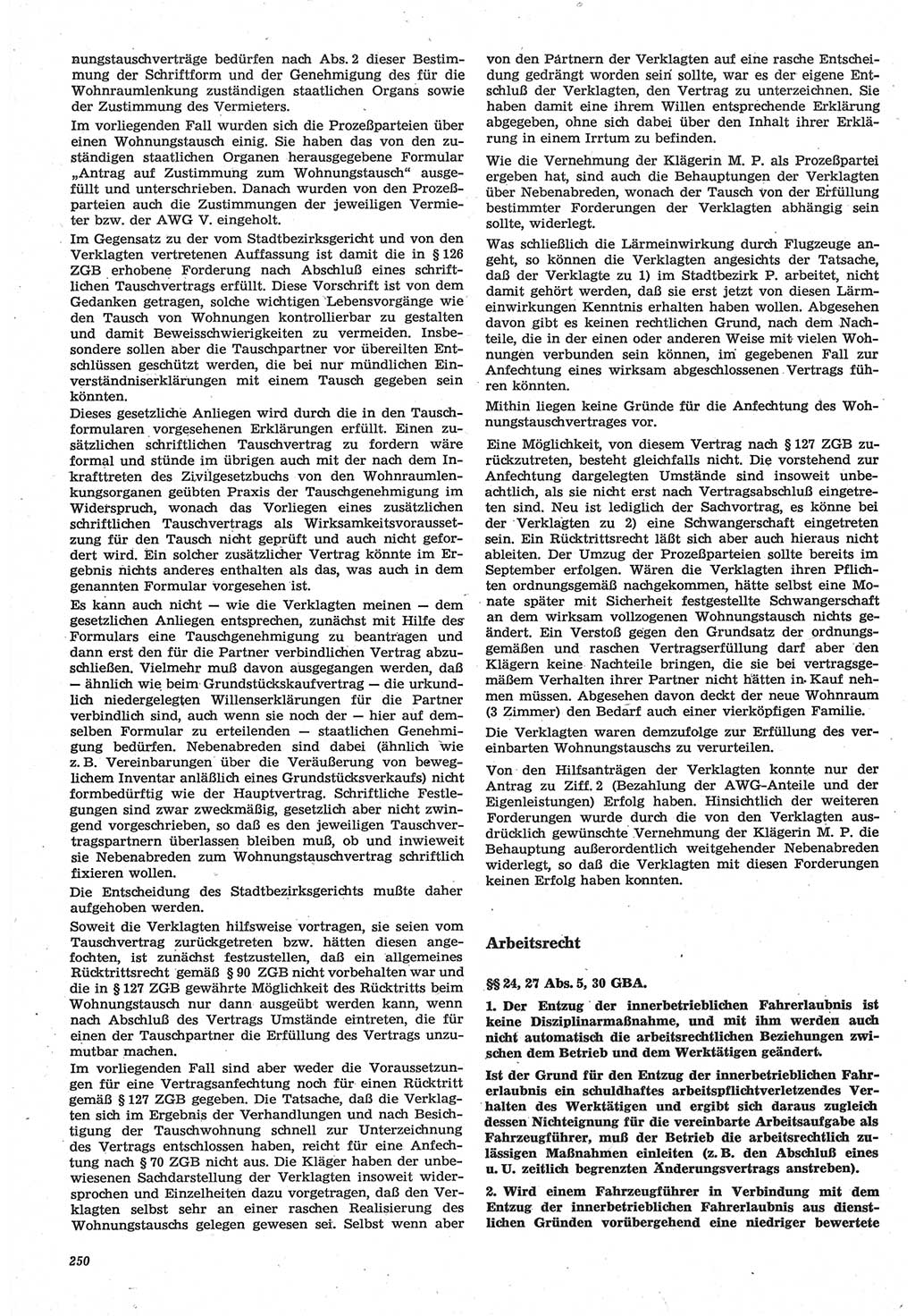 Neue Justiz (NJ), Zeitschrift für Recht und Rechtswissenschaft-Zeitschrift, sozialistisches Recht und Gesetzlichkeit, 31. Jahrgang 1977, Seite 250 (NJ DDR 1977, S. 250)