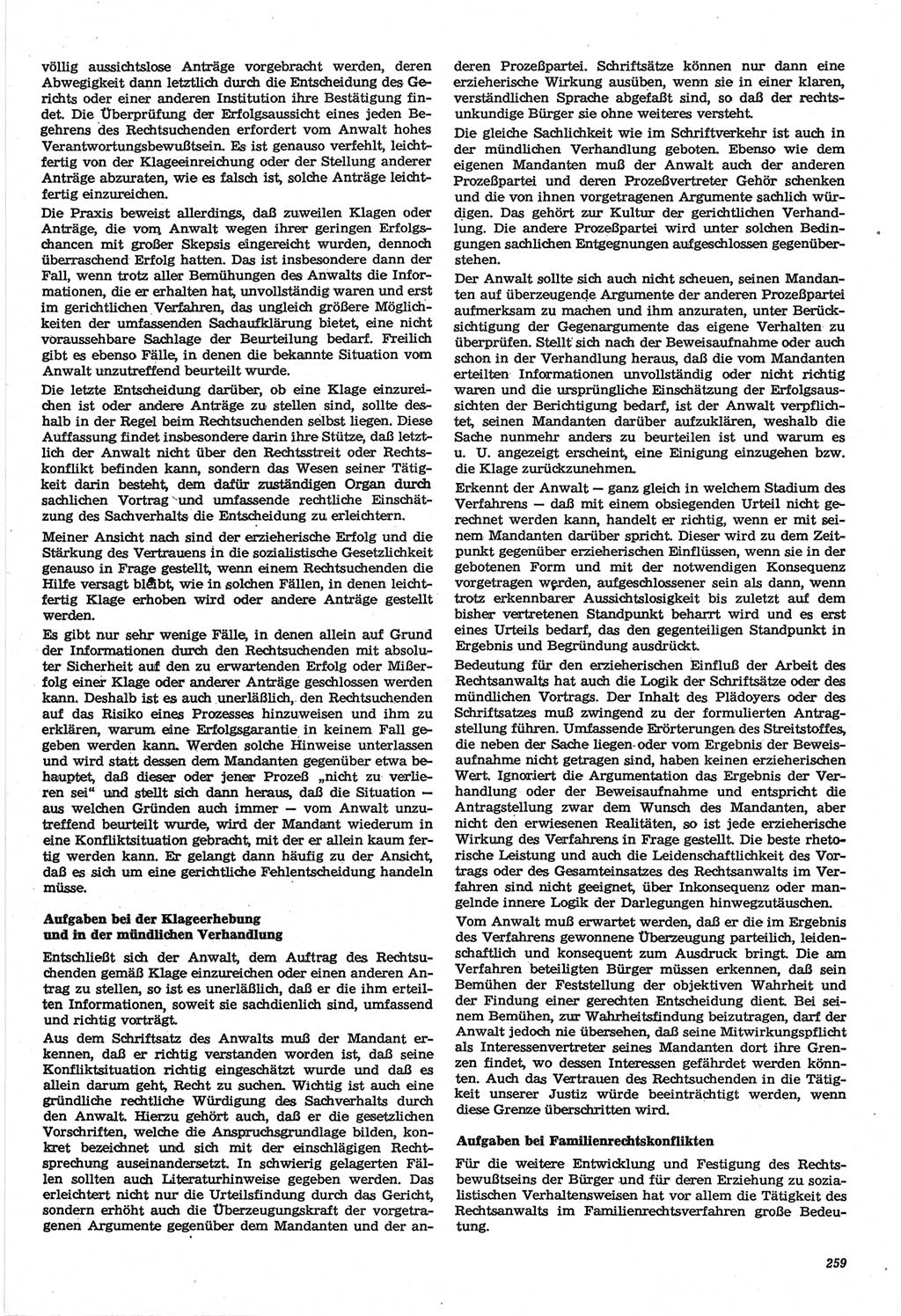 Neue Justiz (NJ), Zeitschrift für Recht und Rechtswissenschaft-Zeitschrift, sozialistisches Recht und Gesetzlichkeit, 31. Jahrgang 1977, Seite 259 (NJ DDR 1977, S. 259)