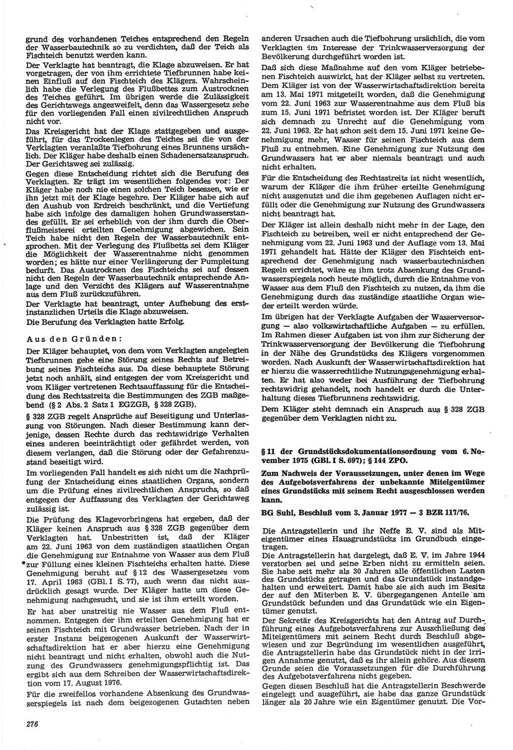 Neue Justiz (NJ), Zeitschrift für Recht und Rechtswissenschaft-Zeitschrift, sozialistisches Recht und Gesetzlichkeit, 31. Jahrgang 1977, Seite 276 (NJ DDR 1977, S. 276)
