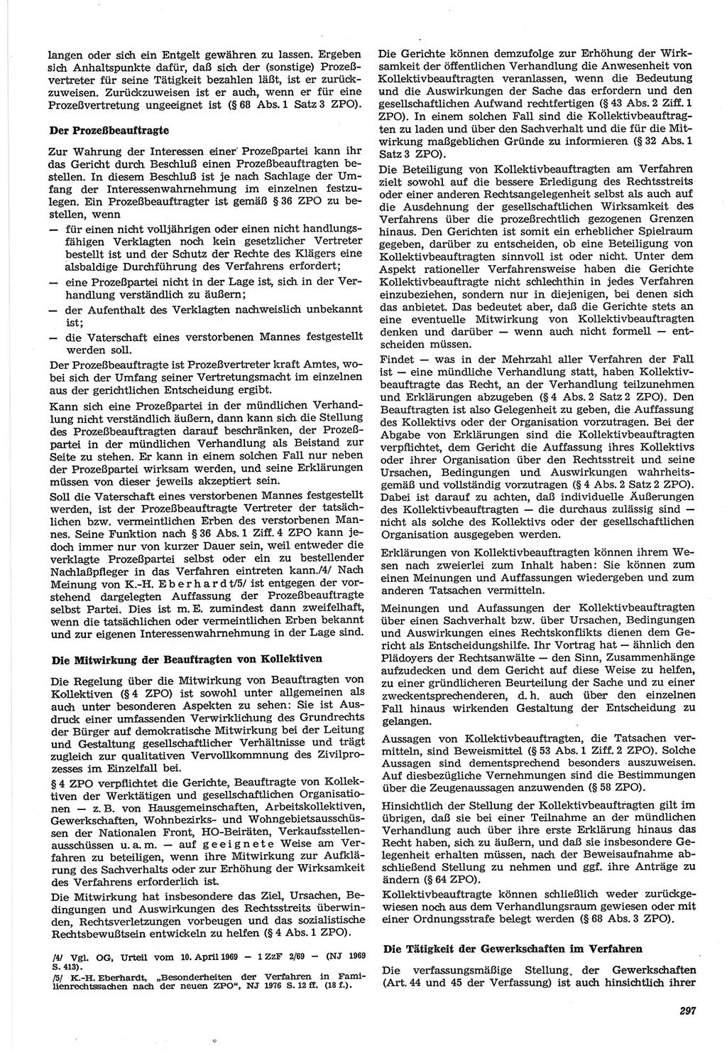 Neue Justiz (NJ), Zeitschrift für Recht und Rechtswissenschaft-Zeitschrift, sozialistisches Recht und Gesetzlichkeit, 31. Jahrgang 1977, Seite 297 (NJ DDR 1977, S. 297)