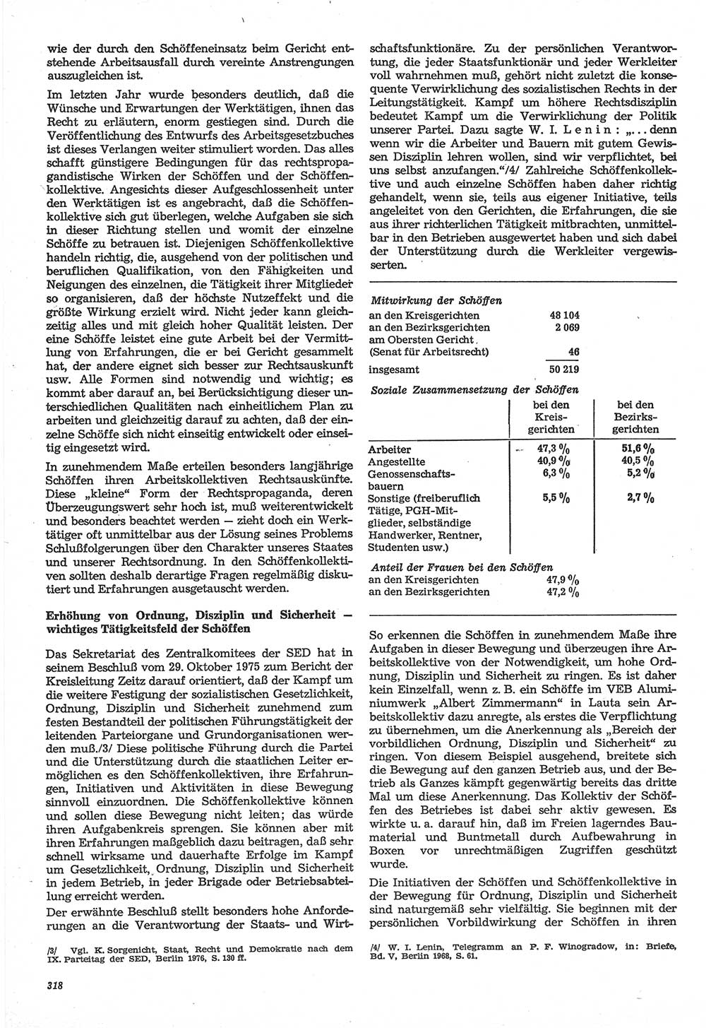 Neue Justiz (NJ), Zeitschrift für Recht und Rechtswissenschaft-Zeitschrift, sozialistisches Recht und Gesetzlichkeit, 31. Jahrgang 1977, Seite 318 (NJ DDR 1977, S. 318)