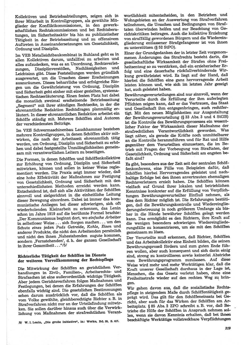 Neue Justiz (NJ), Zeitschrift für Recht und Rechtswissenschaft-Zeitschrift, sozialistisches Recht und Gesetzlichkeit, 31. Jahrgang 1977, Seite 319 (NJ DDR 1977, S. 319)