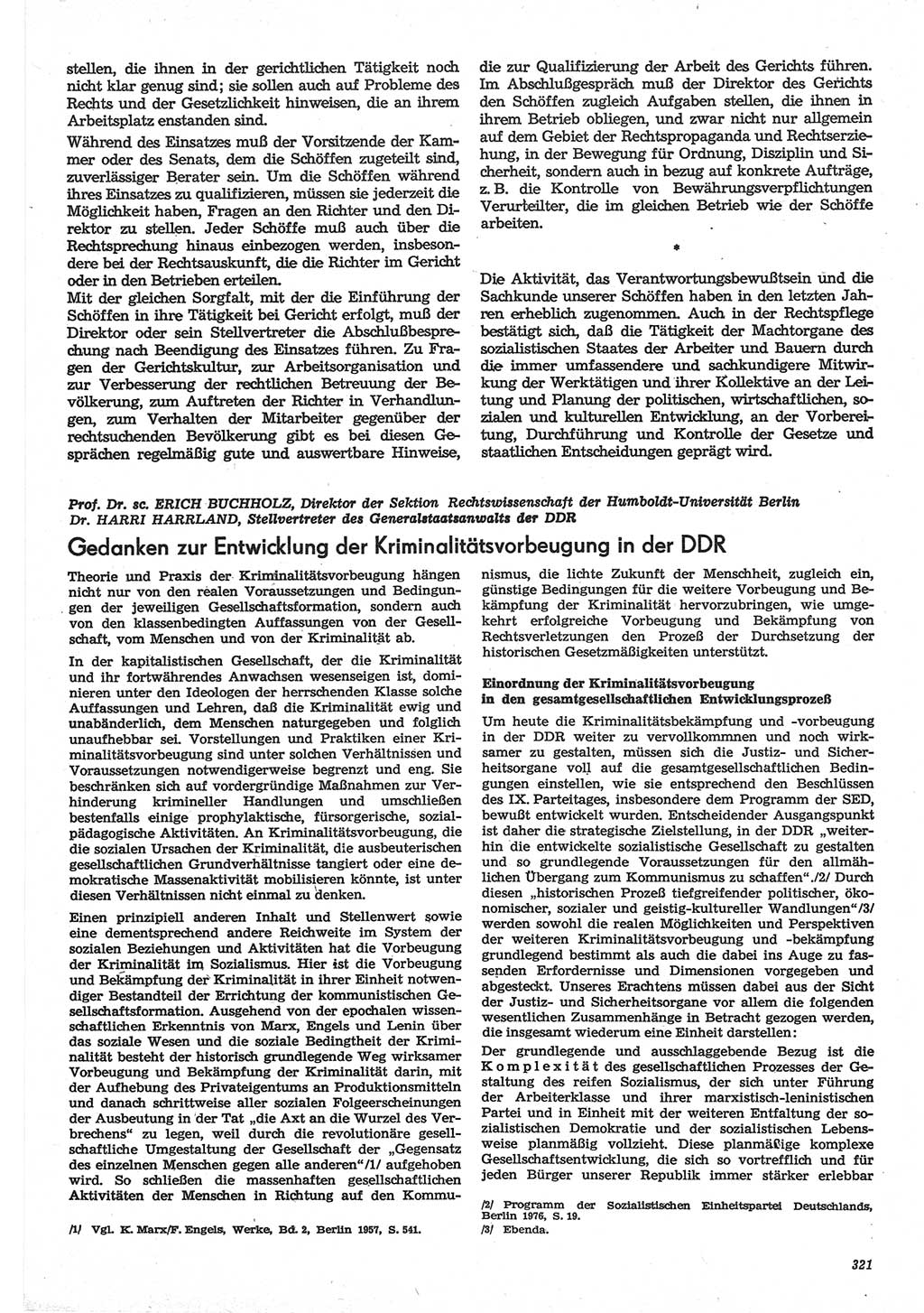 Neue Justiz (NJ), Zeitschrift für Recht und Rechtswissenschaft-Zeitschrift, sozialistisches Recht und Gesetzlichkeit, 31. Jahrgang 1977, Seite 321 (NJ DDR 1977, S. 321)