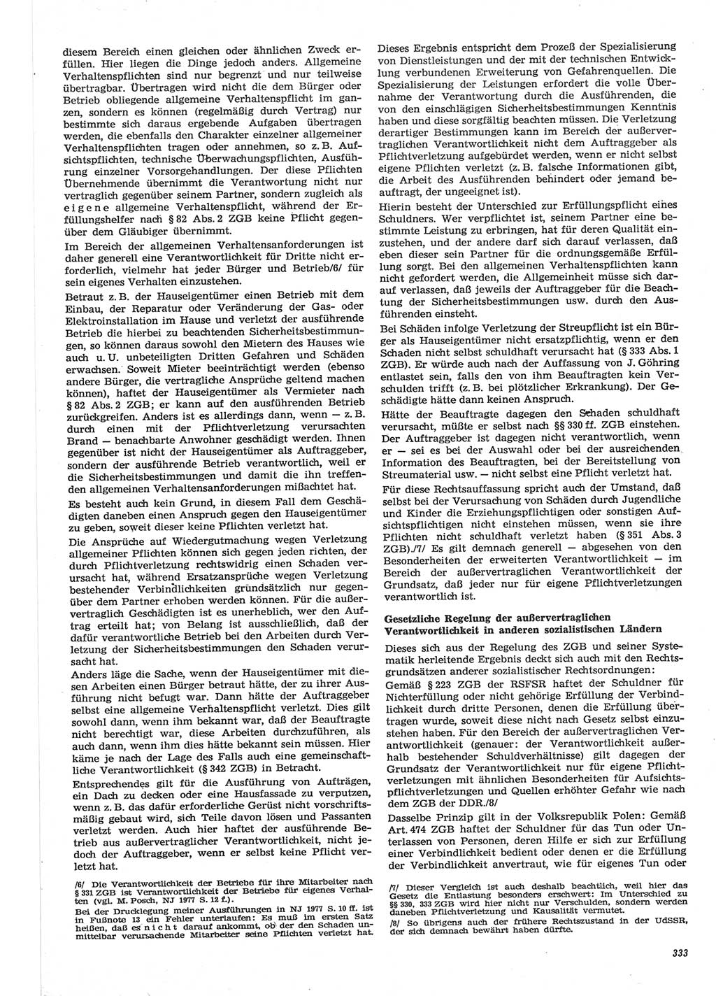 Neue Justiz (NJ), Zeitschrift für Recht und Rechtswissenschaft-Zeitschrift, sozialistisches Recht und Gesetzlichkeit, 31. Jahrgang 1977, Seite 333 (NJ DDR 1977, S. 333)
