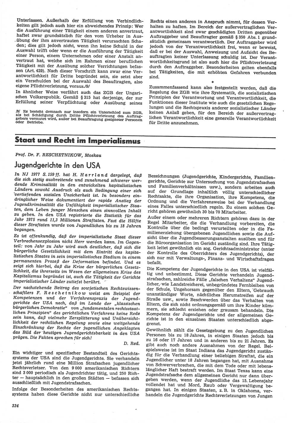 Neue Justiz (NJ), Zeitschrift für Recht und Rechtswissenschaft-Zeitschrift, sozialistisches Recht und Gesetzlichkeit, 31. Jahrgang 1977, Seite 334 (NJ DDR 1977, S. 334)