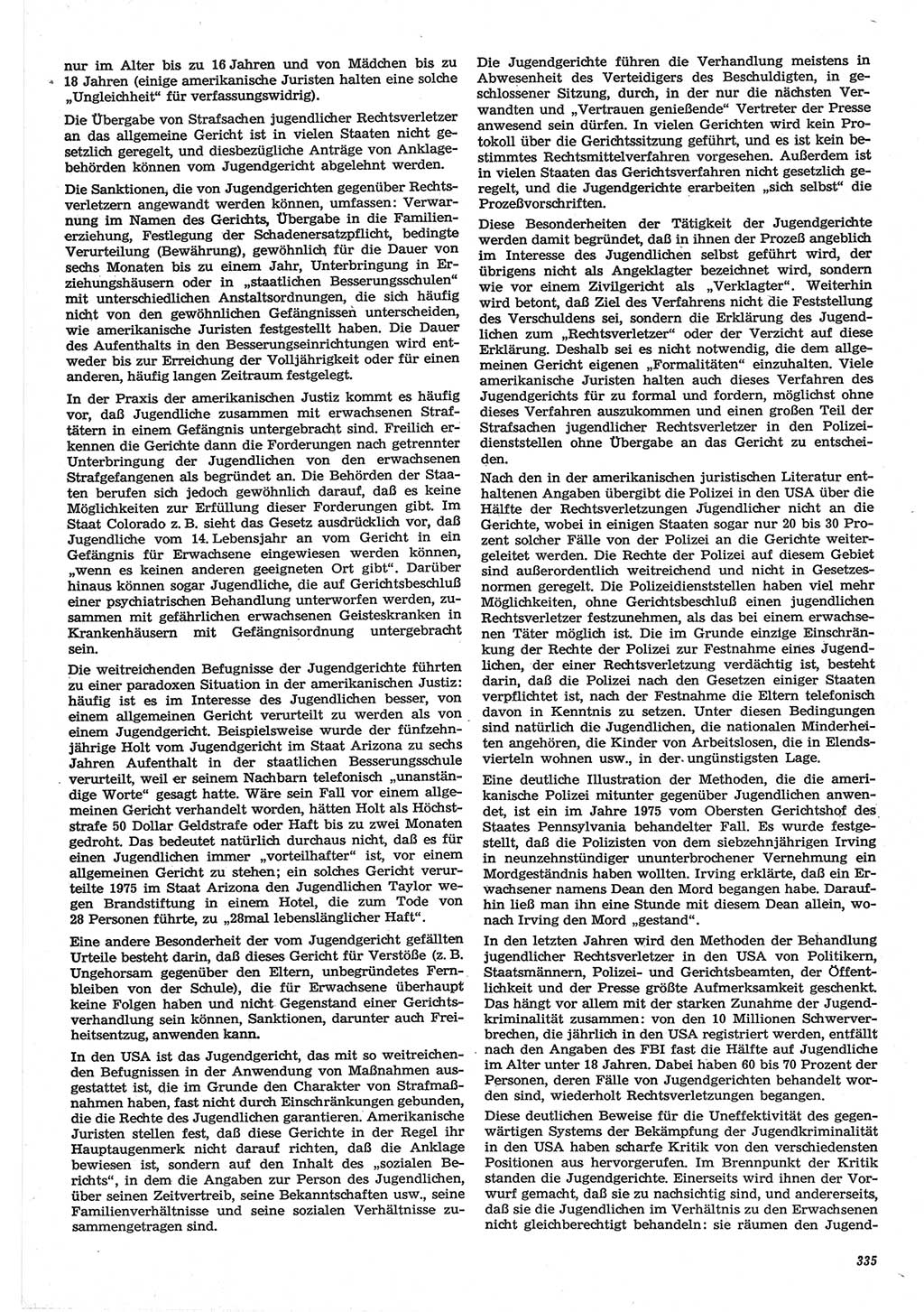 Neue Justiz (NJ), Zeitschrift für Recht und Rechtswissenschaft-Zeitschrift, sozialistisches Recht und Gesetzlichkeit, 31. Jahrgang 1977, Seite 335 (NJ DDR 1977, S. 335)
