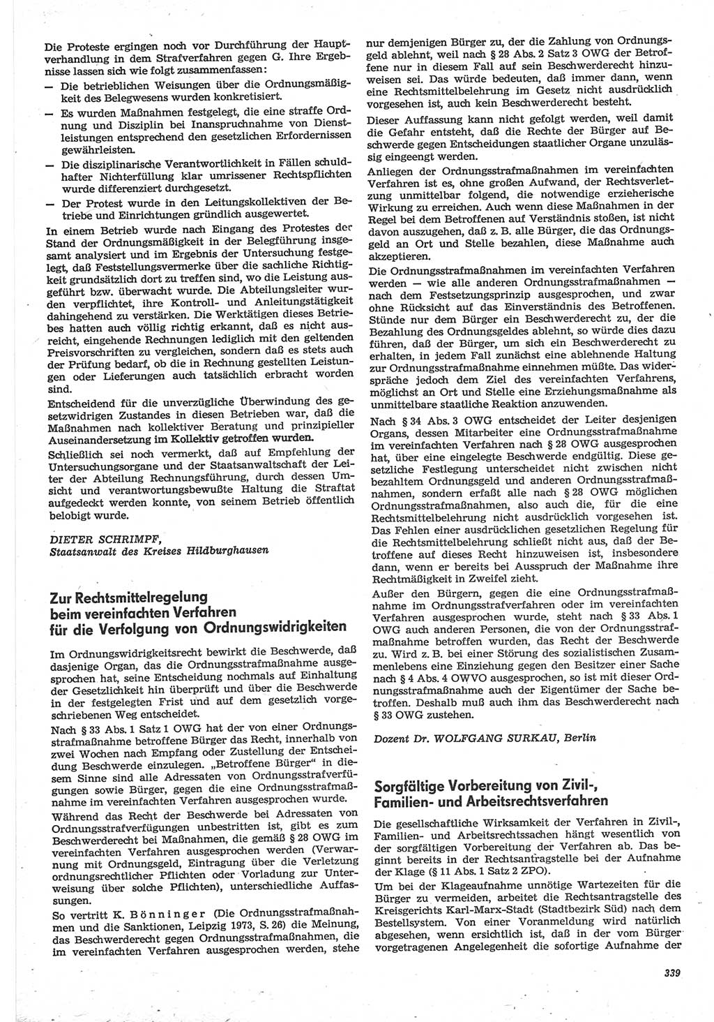 Neue Justiz (NJ), Zeitschrift für Recht und Rechtswissenschaft-Zeitschrift, sozialistisches Recht und Gesetzlichkeit, 31. Jahrgang 1977, Seite 339 (NJ DDR 1977, S. 339)