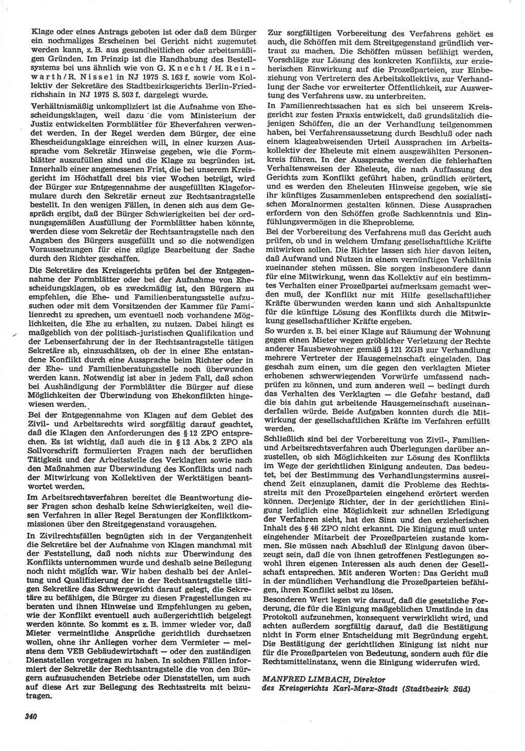 Neue Justiz (NJ), Zeitschrift für Recht und Rechtswissenschaft-Zeitschrift, sozialistisches Recht und Gesetzlichkeit, 31. Jahrgang 1977, Seite 340 (NJ DDR 1977, S. 340)