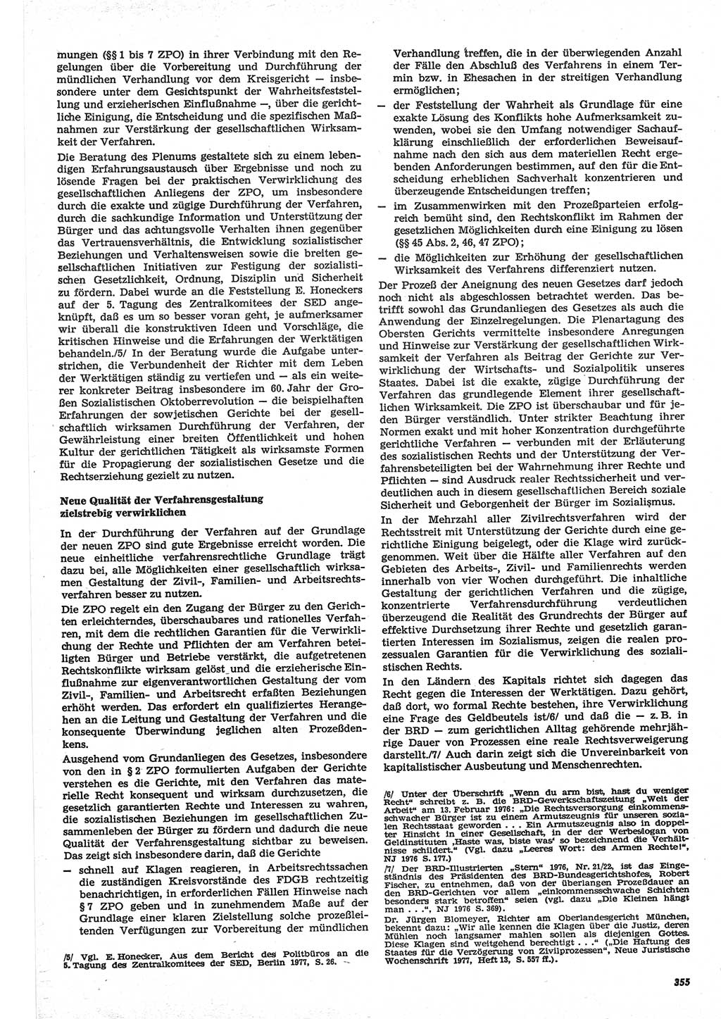 Neue Justiz (NJ), Zeitschrift für Recht und Rechtswissenschaft-Zeitschrift, sozialistisches Recht und Gesetzlichkeit, 31. Jahrgang 1977, Seite 355 (NJ DDR 1977, S. 355)