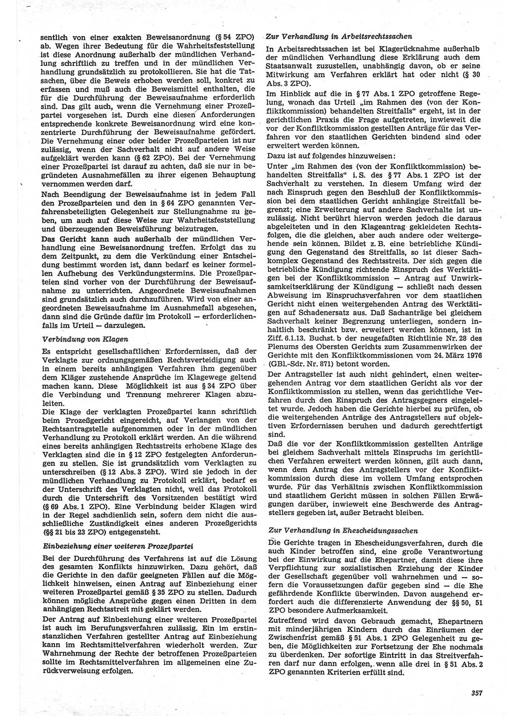 Neue Justiz (NJ), Zeitschrift für Recht und Rechtswissenschaft-Zeitschrift, sozialistisches Recht und Gesetzlichkeit, 31. Jahrgang 1977, Seite 357 (NJ DDR 1977, S. 357)