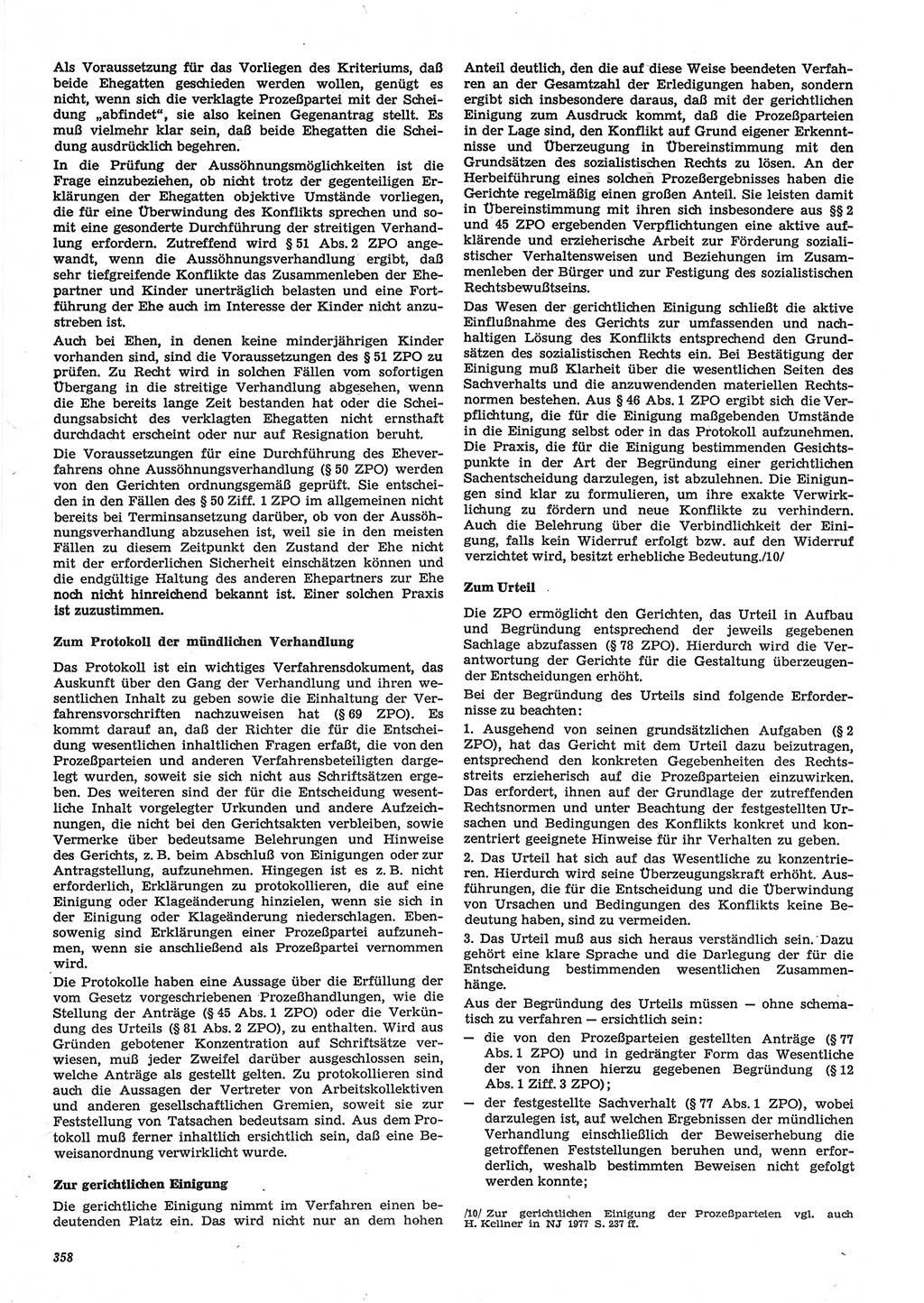 Neue Justiz (NJ), Zeitschrift für Recht und Rechtswissenschaft-Zeitschrift, sozialistisches Recht und Gesetzlichkeit, 31. Jahrgang 1977, Seite 358 (NJ DDR 1977, S. 358)