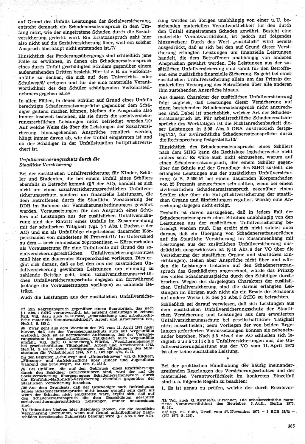 Neue Justiz (NJ), Zeitschrift für Recht und Rechtswissenschaft-Zeitschrift, sozialistisches Recht und Gesetzlichkeit, 31. Jahrgang 1977, Seite 365 (NJ DDR 1977, S. 365)