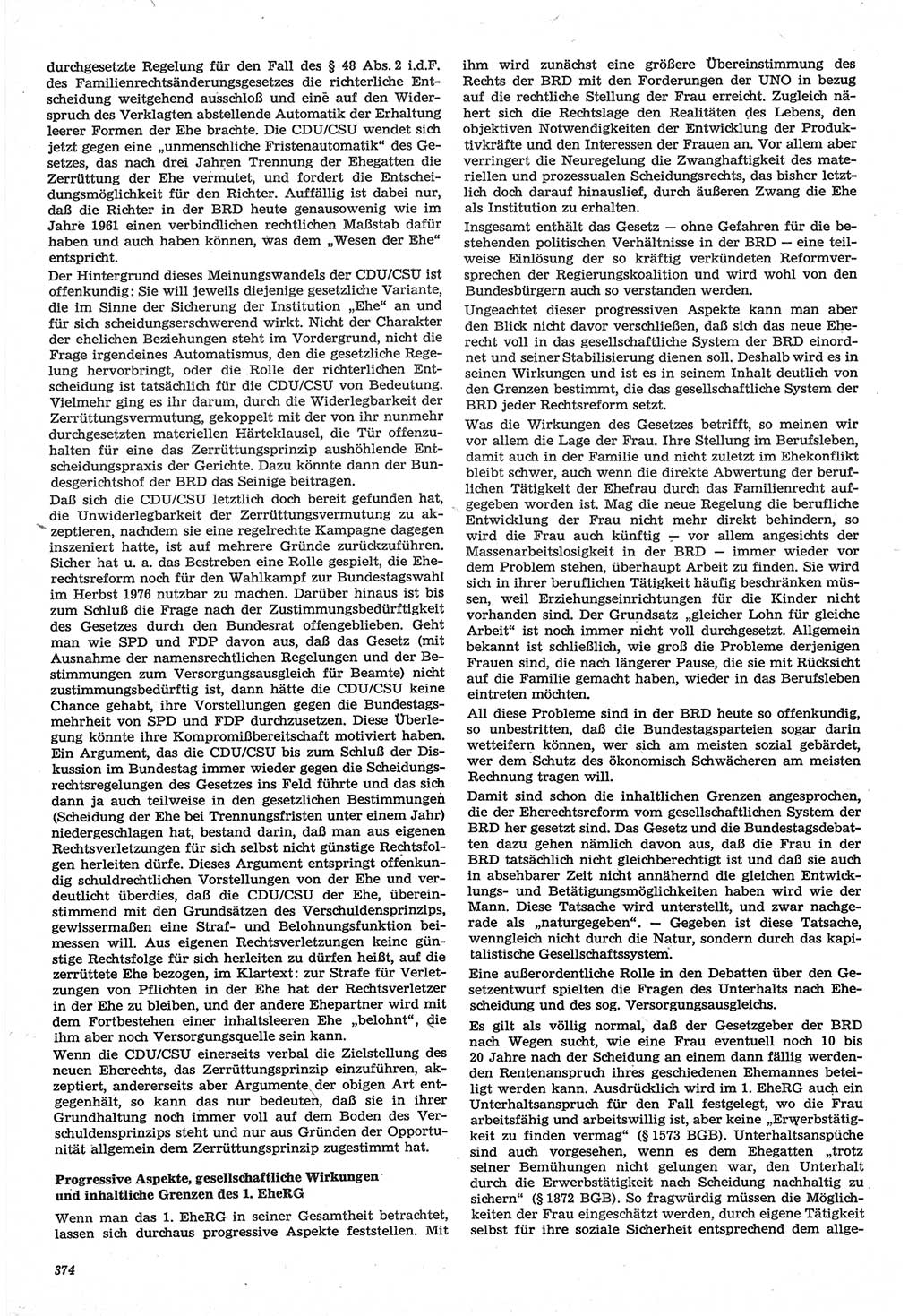 Neue Justiz (NJ), Zeitschrift für Recht und Rechtswissenschaft-Zeitschrift, sozialistisches Recht und Gesetzlichkeit, 31. Jahrgang 1977, Seite 374 (NJ DDR 1977, S. 374)