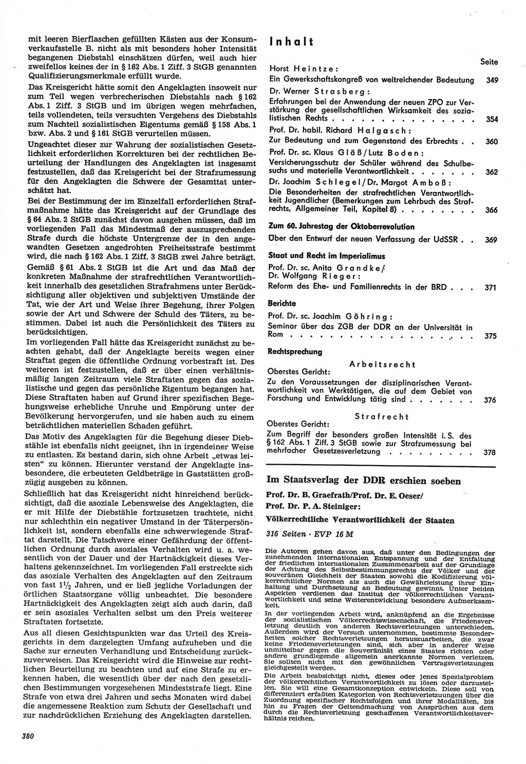 Neue Justiz (NJ), Zeitschrift für Recht und Rechtswissenschaft-Zeitschrift, sozialistisches Recht und Gesetzlichkeit, 31. Jahrgang 1977, Seite 380 (NJ DDR 1977, S. 380)